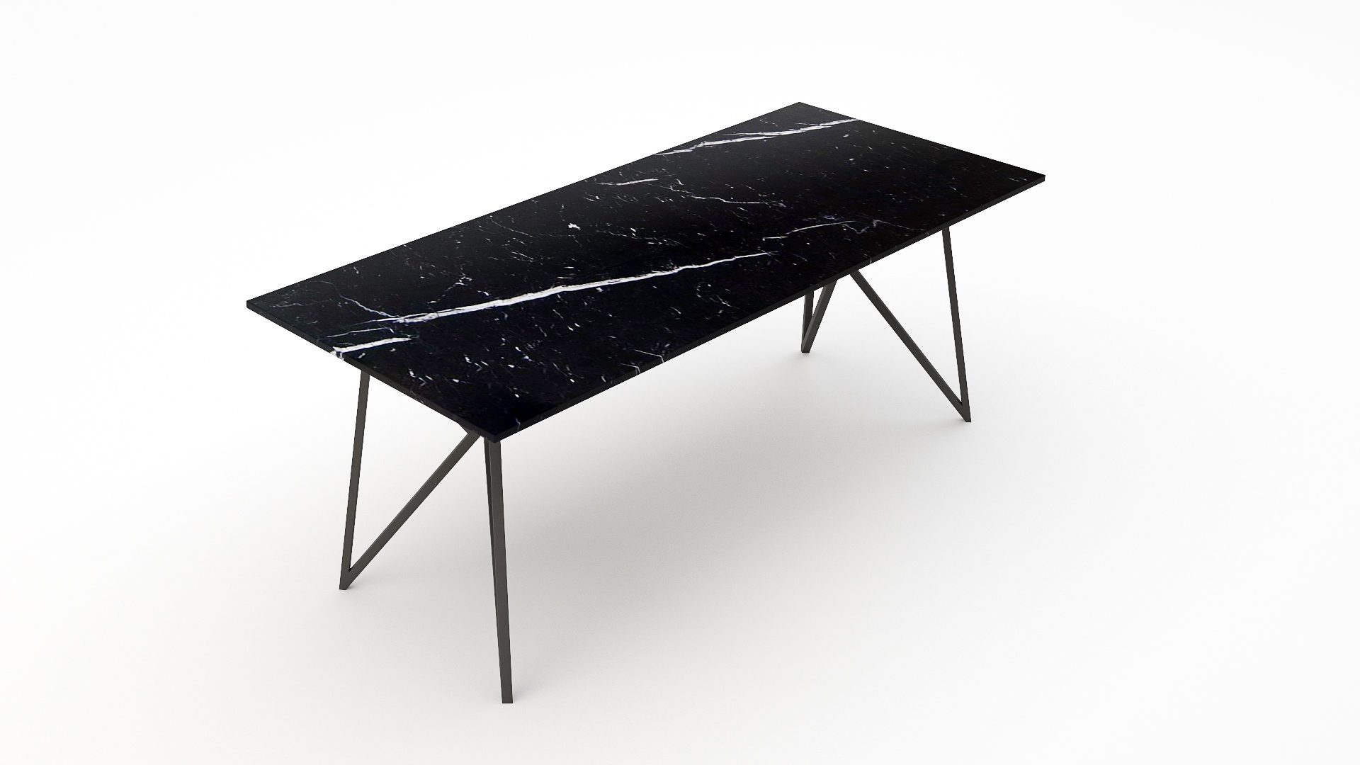 Rechthoekige marmeren eettafel Pipistrello - Nero Marquina - Afbeelding 2