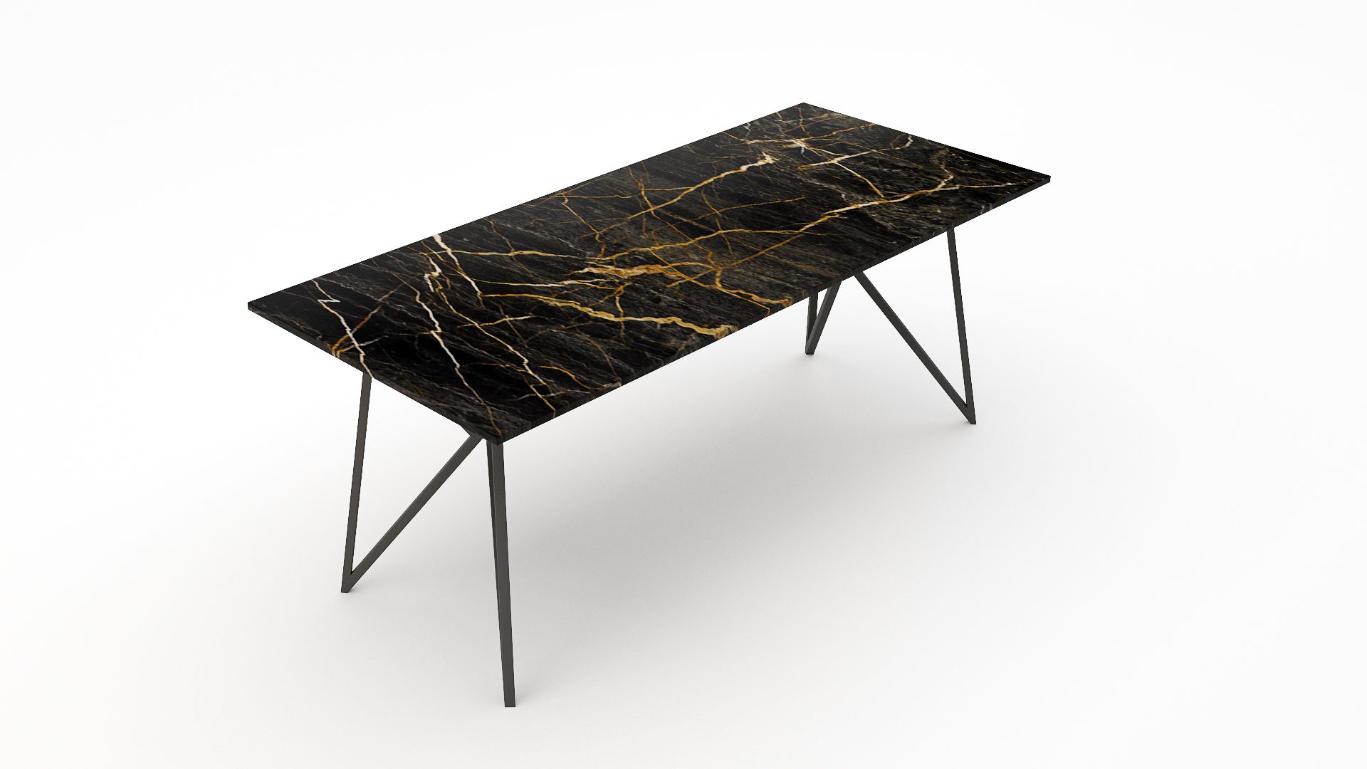 Rechthoekige marmeren eettafel Pipistrello Nero saint port laurent - Afbeelding 2