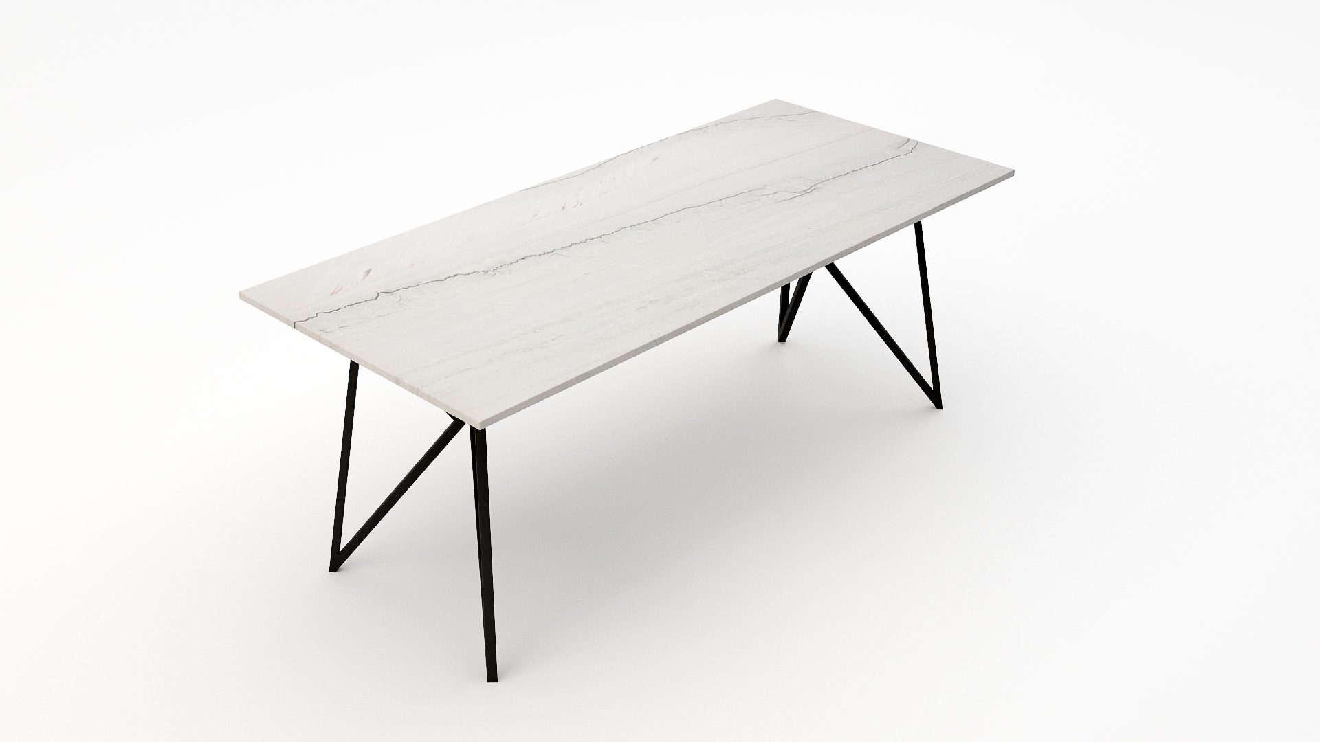 Rechthoekige marmeren eettafel Pipistrello Mont Blanc Quartzite - Afbeelding 2