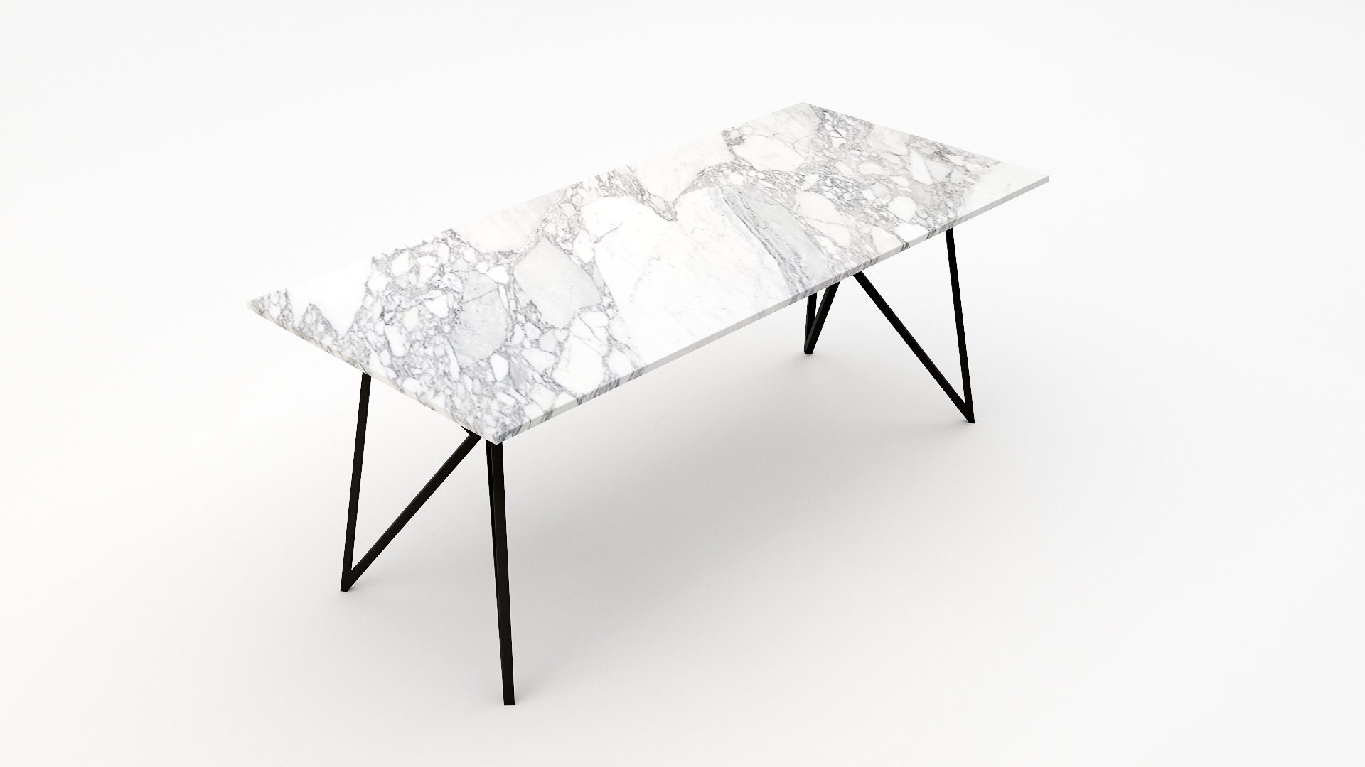 Rechthoekige marmeren eettafel Pipistrello Arabescato Carrara - Afbeelding 2