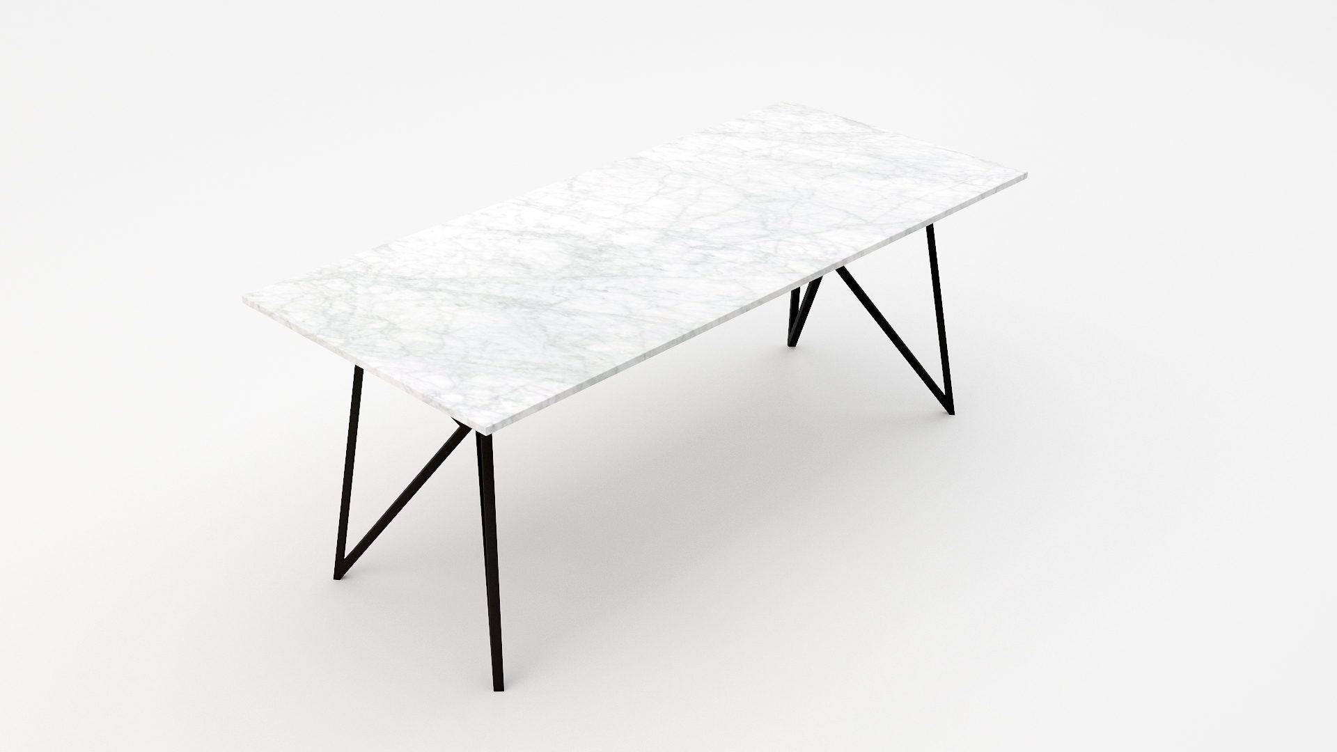Rechthoekige marmeren eettafel Pipistrello Bianco Carrara CD CHIARO - Afbeelding 2