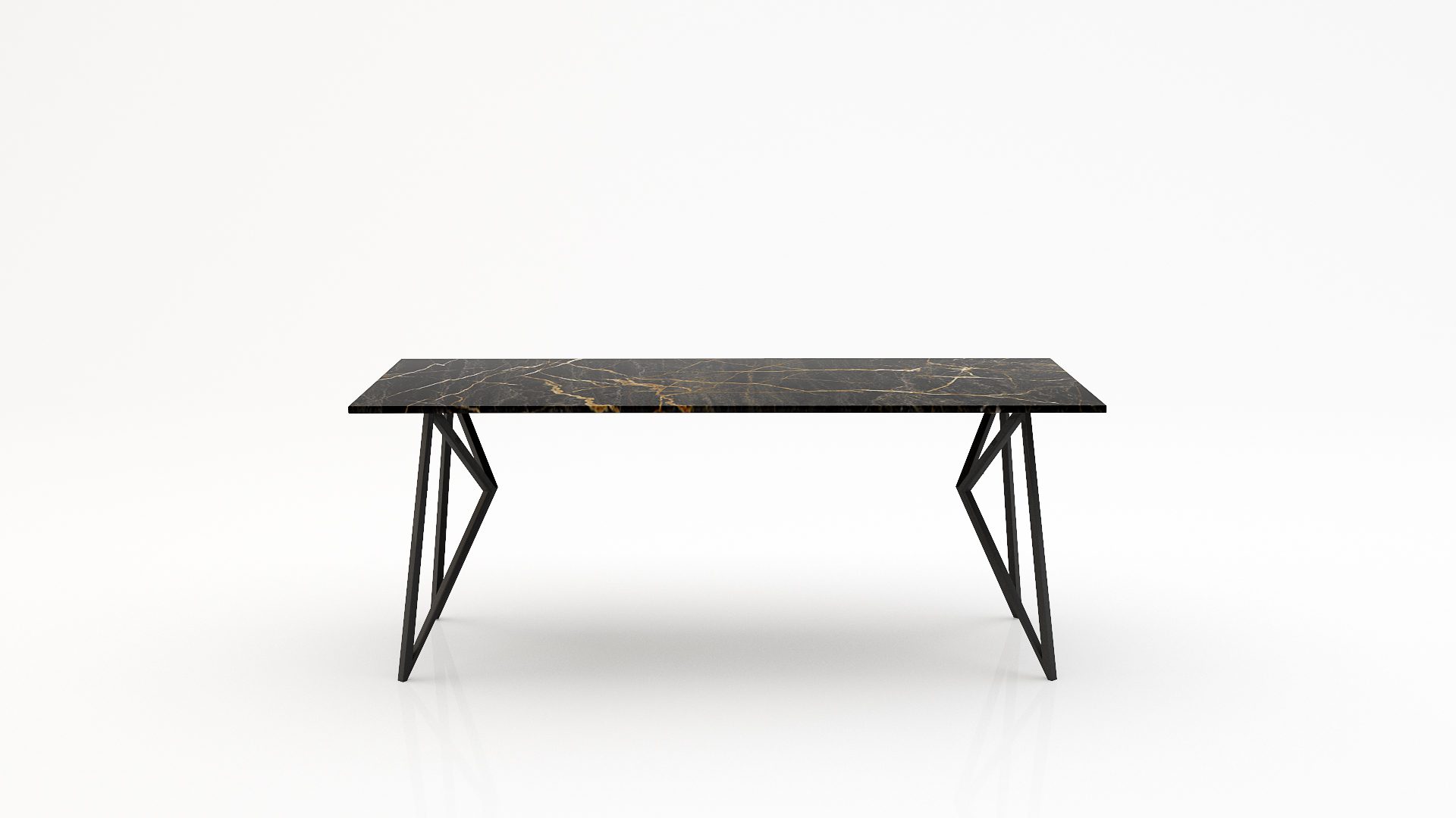 Rechthoekige marmeren eettafel Pipistrello - Nero saint port laurent - 260x100cm