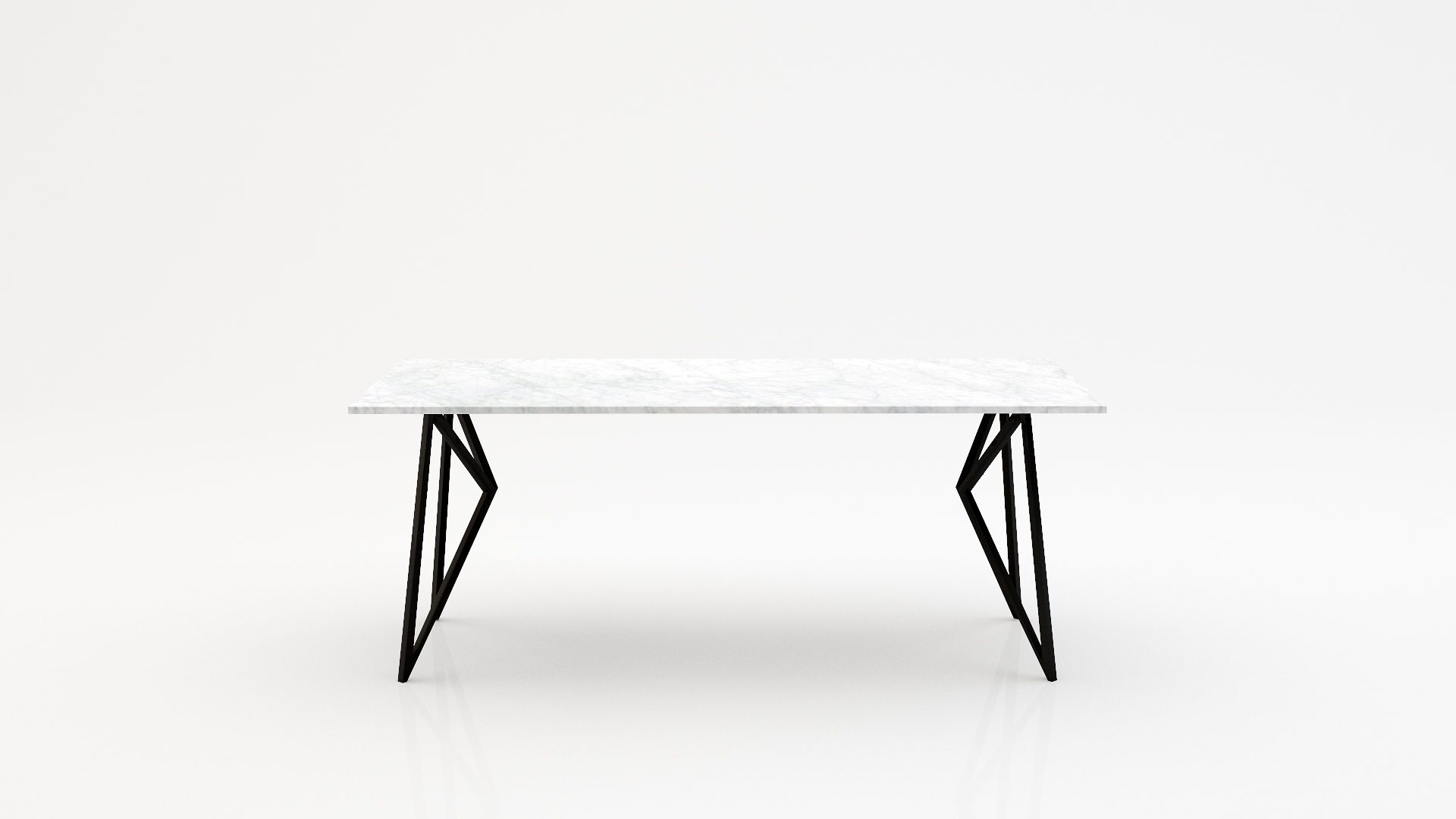 Rechthoekige marmeren eettafel Pipistrello - Bianco Carrara CD CHIARO - 260x100cm