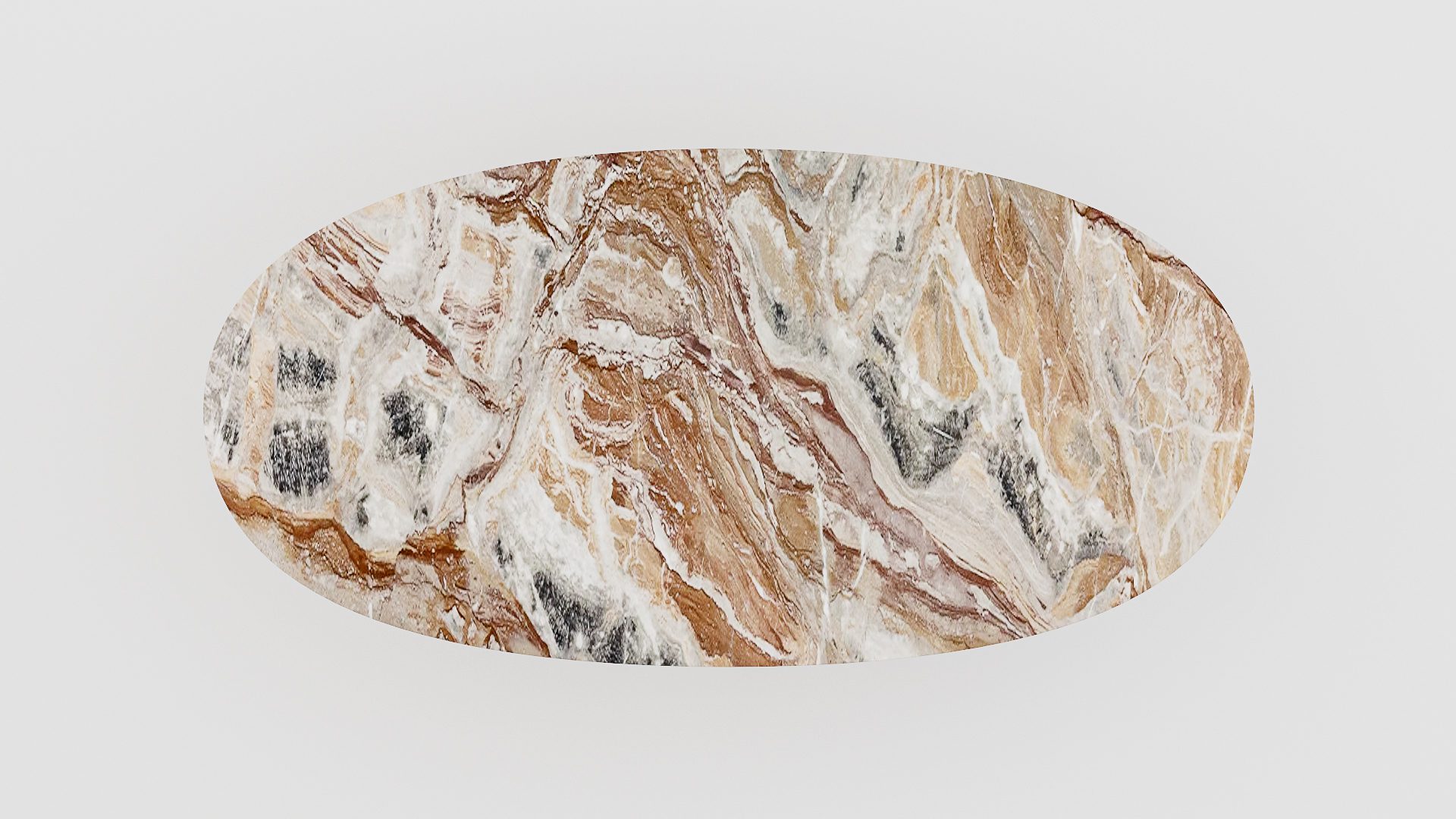 Ovale marmeren eettafel Pipistrello Arabescato Orobico Rosso - Afbeelding 4