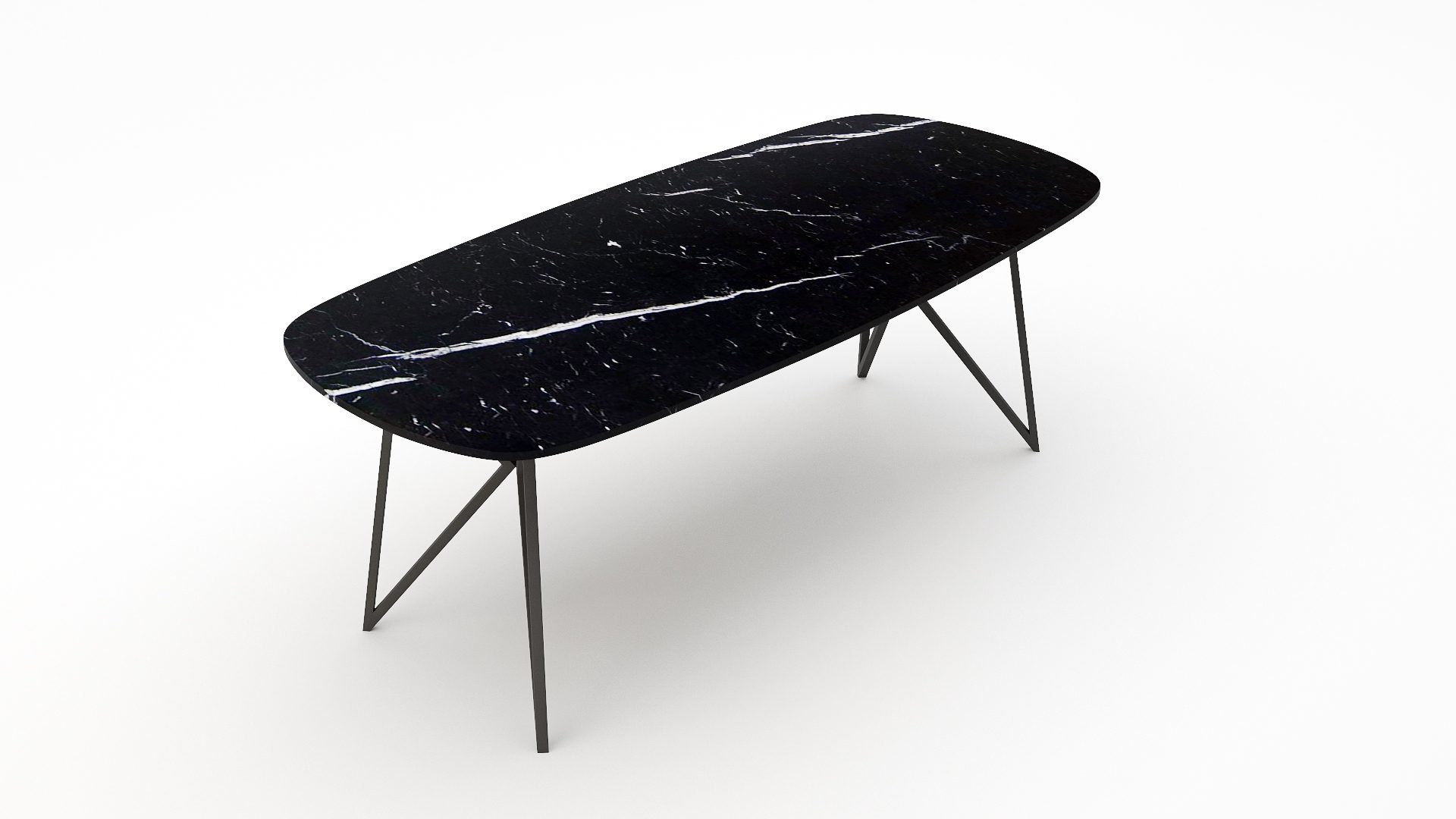 Deens ovale marmeren eettafel Pipistrello - Nero Marquina - Afbeelding 2