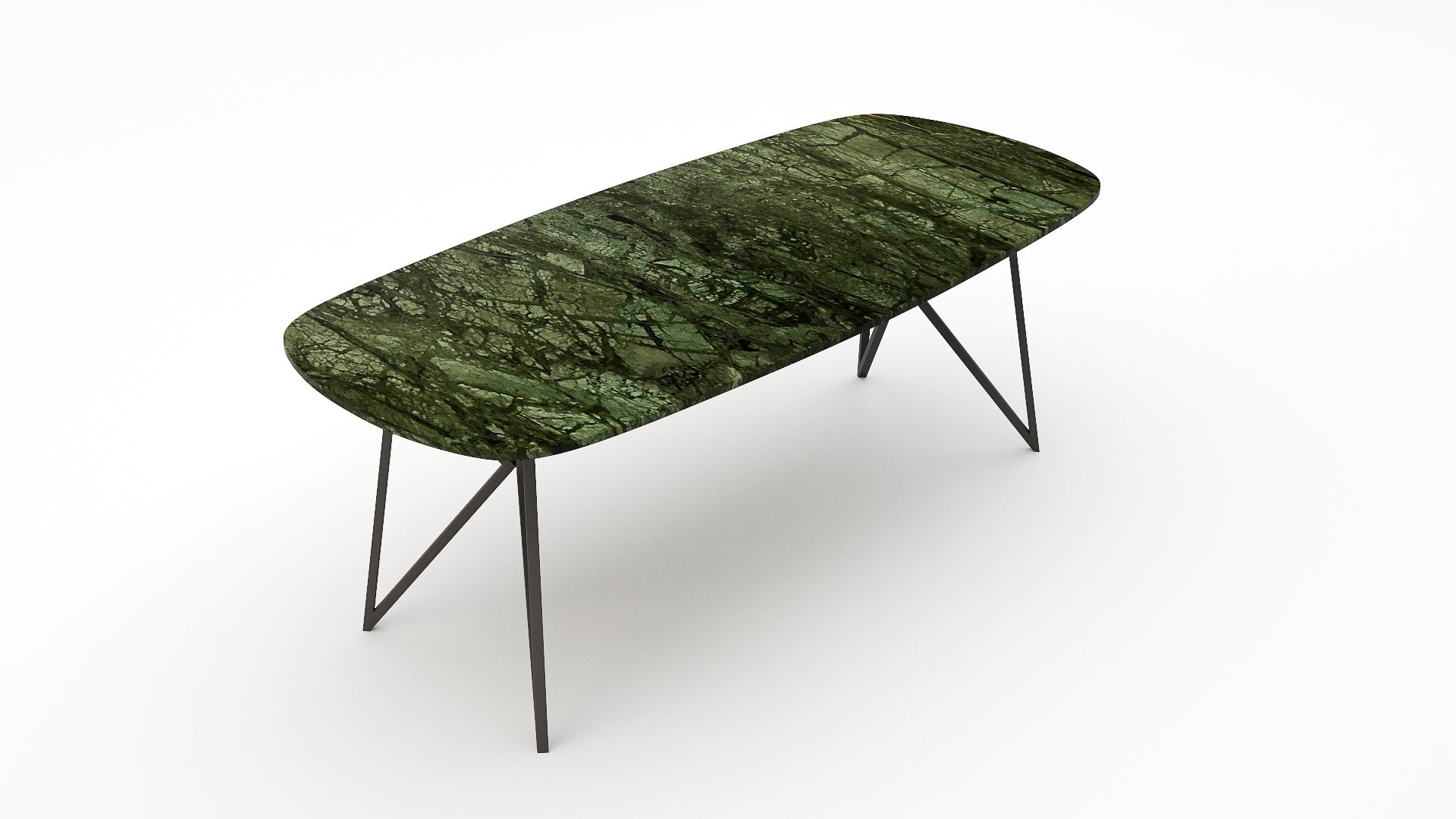 Deens ovale marmeren eettafel Pipistrello - Verde Guatemala - Afbeelding 2