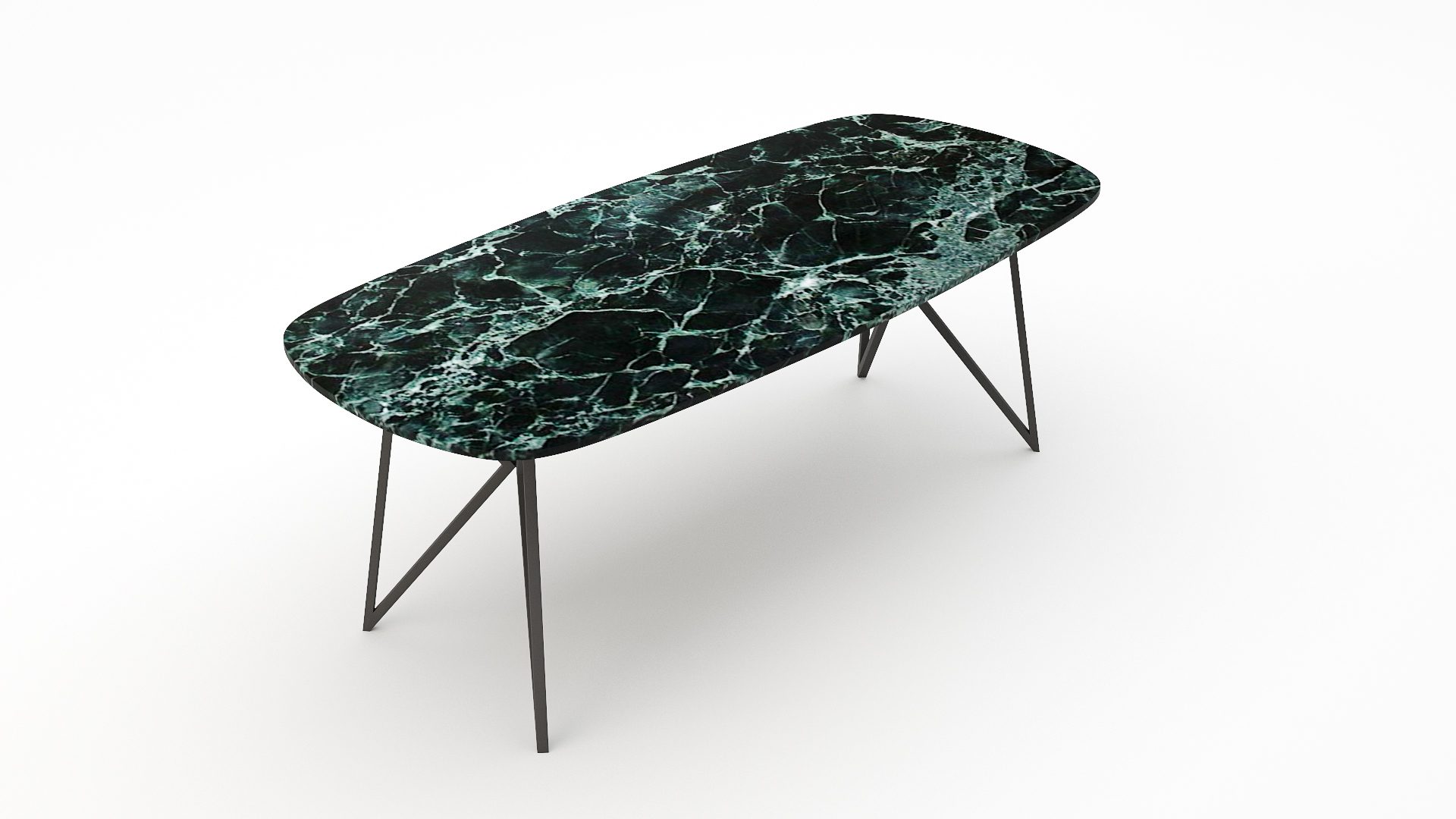 Deens ovale marmeren eettafel Pipistrello - Verde rameggiato - Afbeelding 2