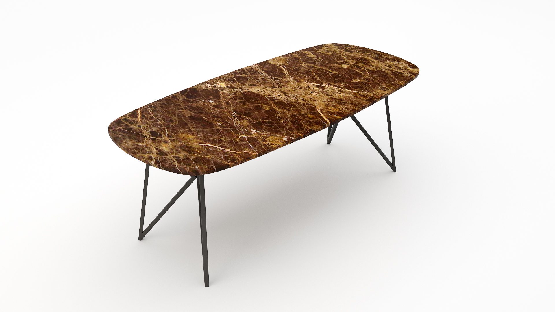 Deens ovale marmeren eettafel Pipistrello - Emperador dark - Afbeelding 2