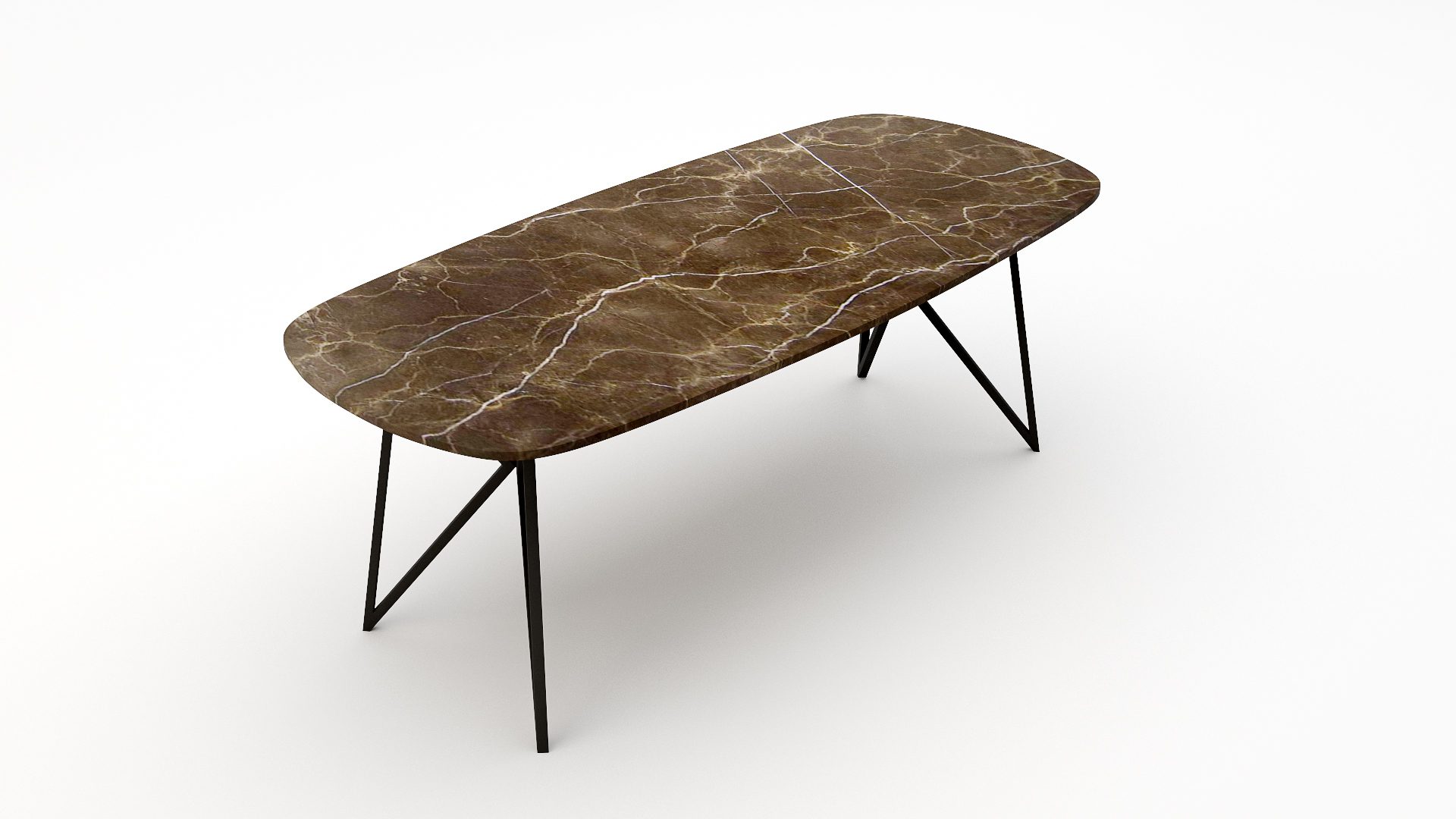 Deens ovale marmeren eettafel Pipistrello - Royal Brown - Afbeelding 2