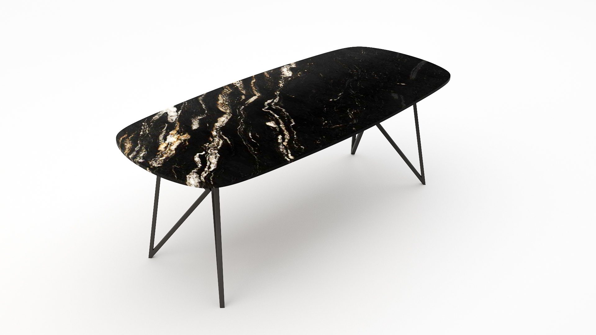 Deens ovale marmeren eettafel Pipistrello - Titanium - Afbeelding 2