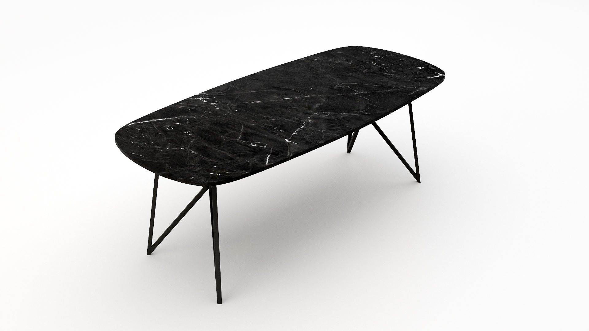 Deens ovale marmeren eettafel Pipistrello - Negresco - Afbeelding 2