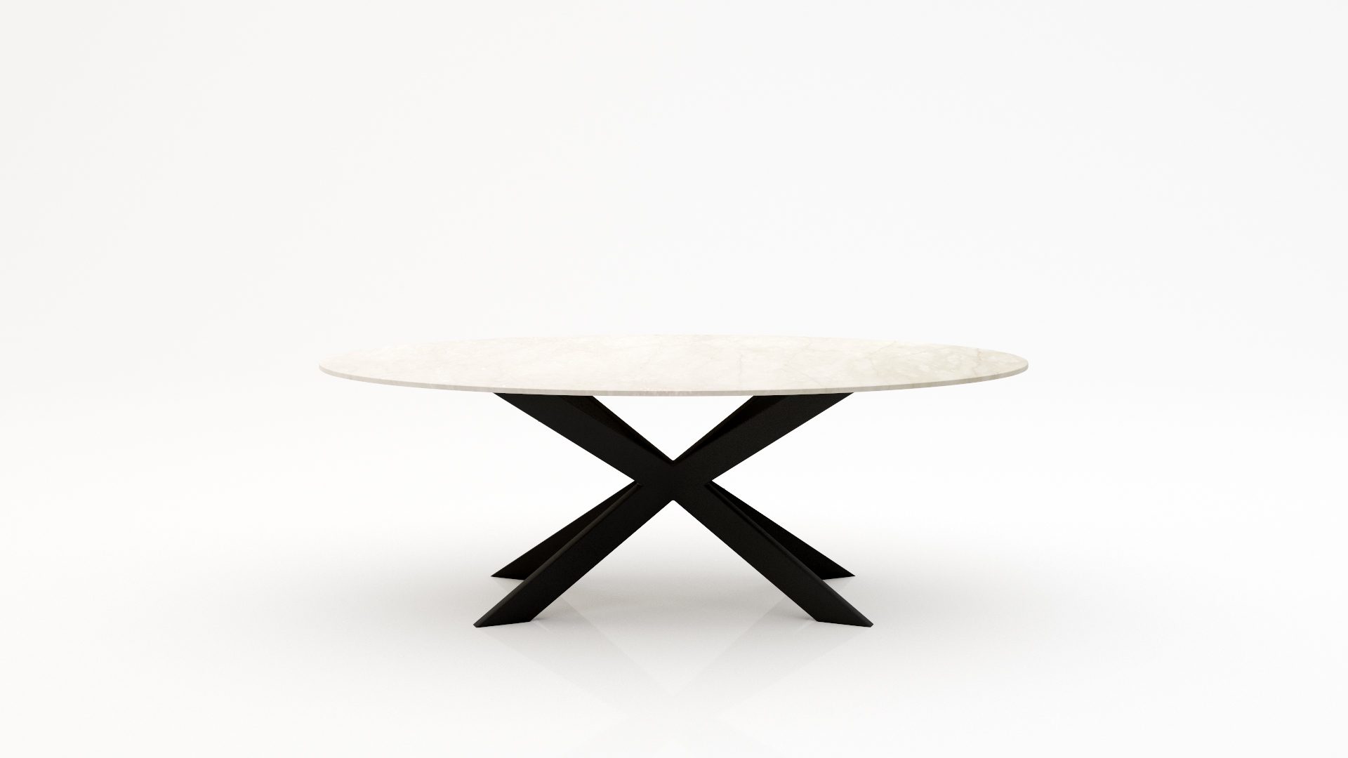 Ovale marmeren eettafel Matrix Farfalle - Botticino Semi Classico - 260x130cm