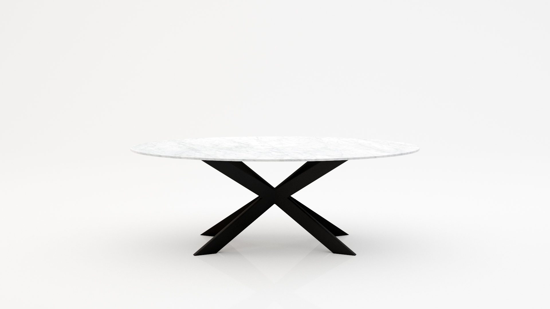 Ovale marmeren eettafel Matrix Farfalle - Bianco Carrara CD CHIARO - 260x130cm