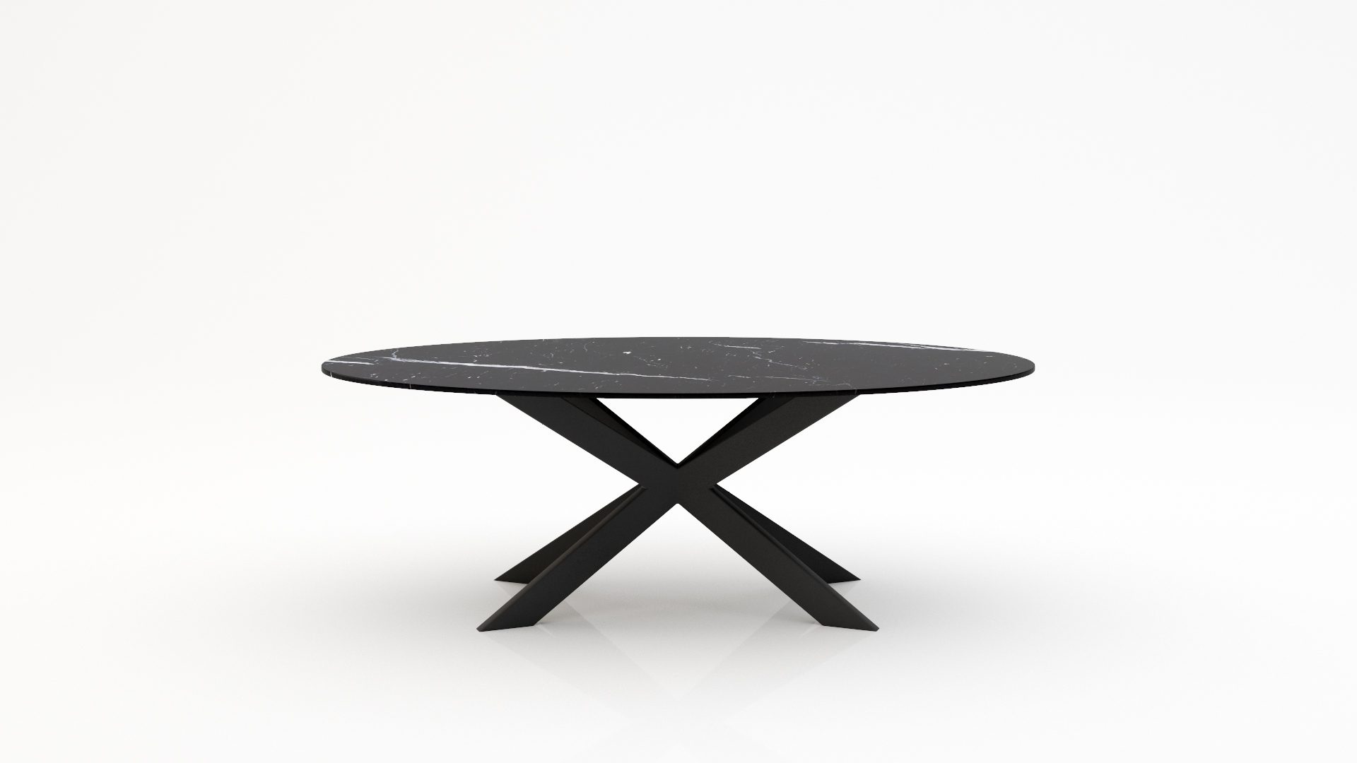 Ovale marmeren eettafel Matrix Farfalle - Nero Marquina - 260x130cm