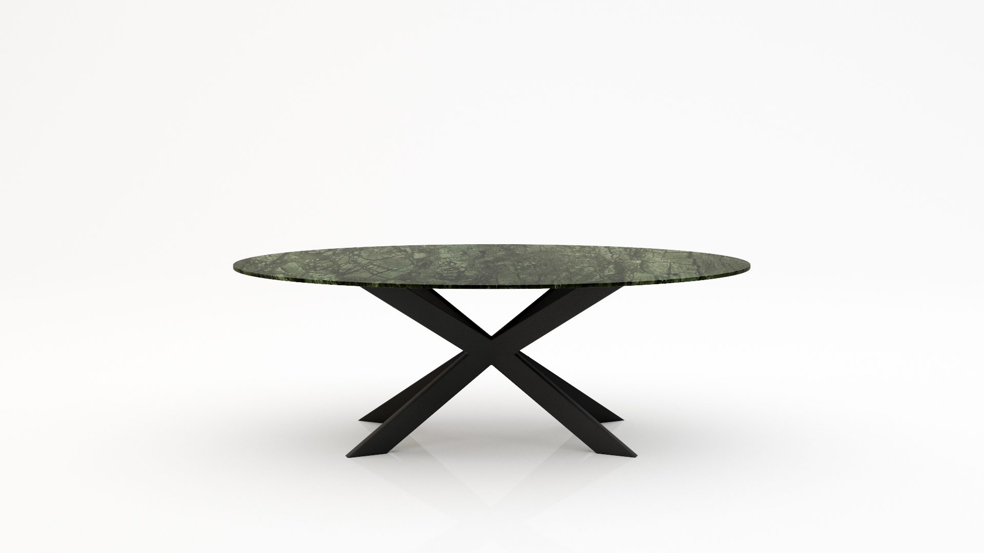 Ovale marmeren eettafel Matrix Farfalle - Verde Guatemala - 260x130cm