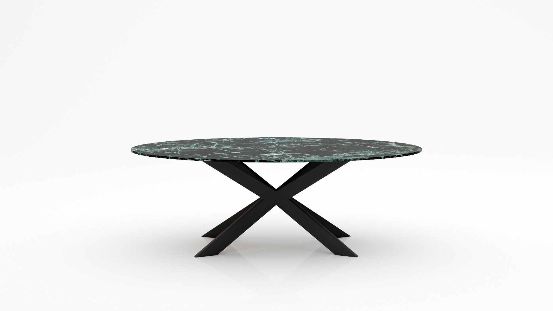 Ovale marmeren eettafel Matrix Farfalle - Verde rameggiato - 260x130cm