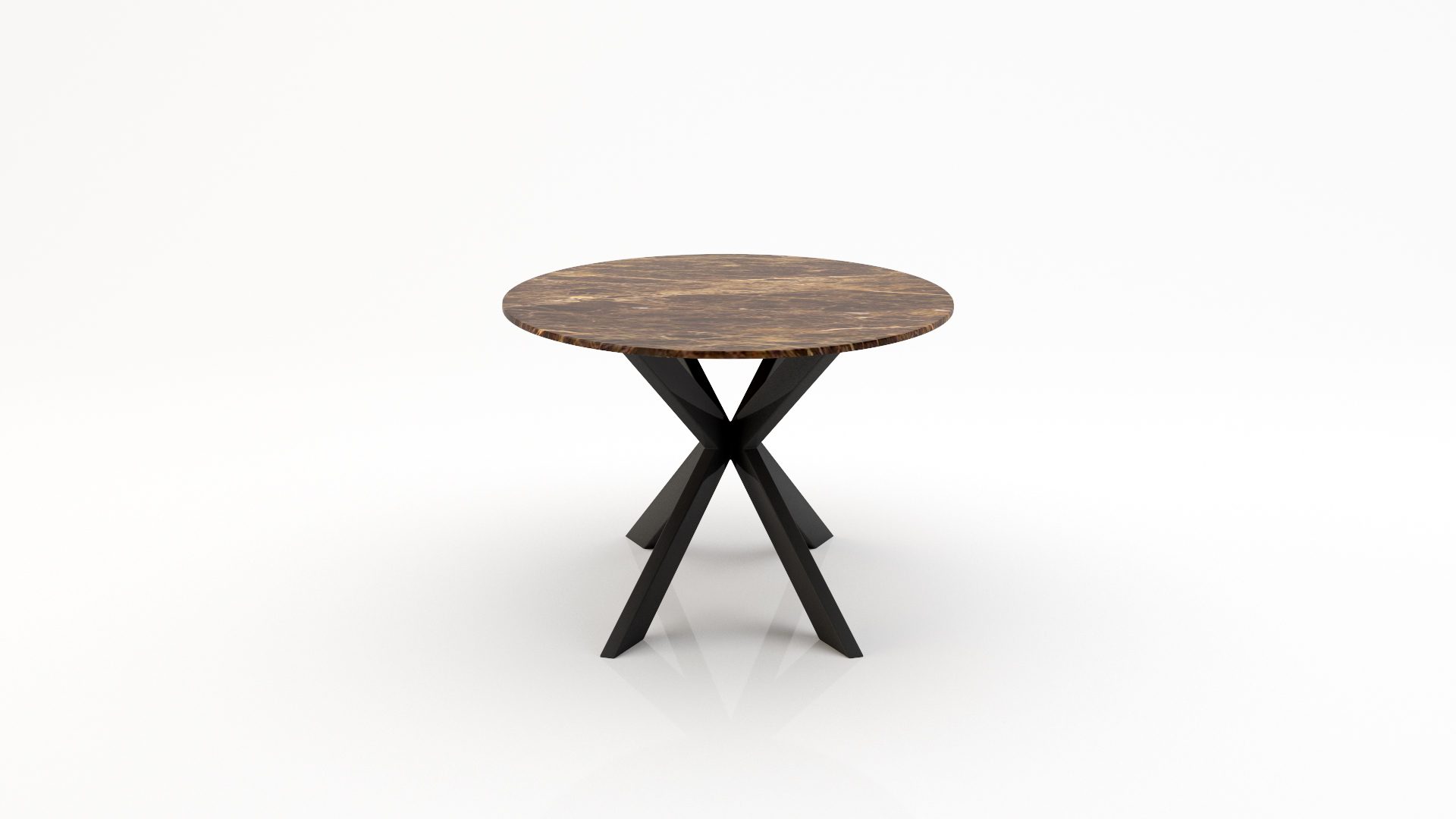 Ovale marmeren eettafel Matrix Farfalle - Emperador dark - Afbeelding 2