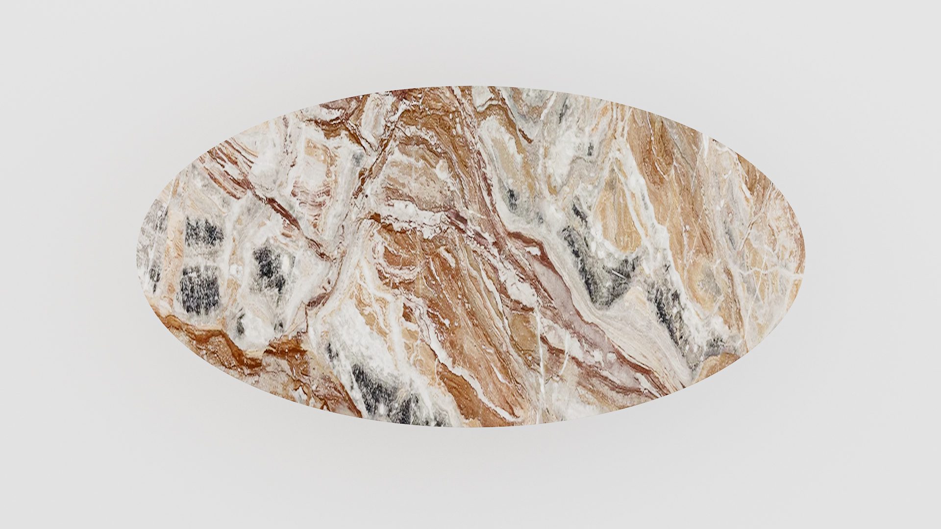 Ovale marmeren eettafel Matrix Farfalle Arabescato Orobico Rosso - Afbeelding 3