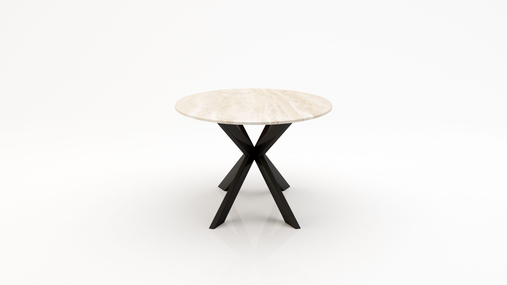 Ovale marmeren eettafel Matrix Farfalle - Travertino Chiaro - Afbeelding 2