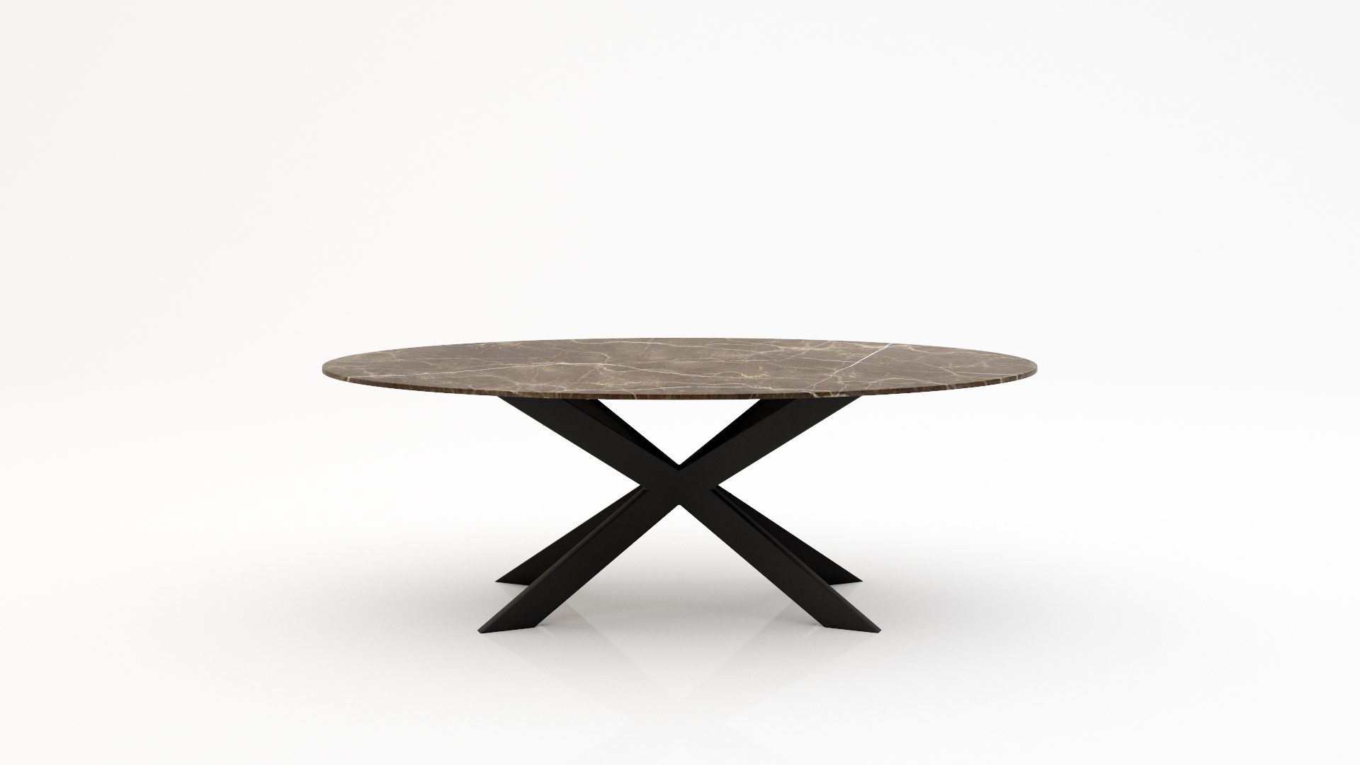 Ovale marmeren eettafel Matrix Farfalle - Royal Brown - 260x130cm