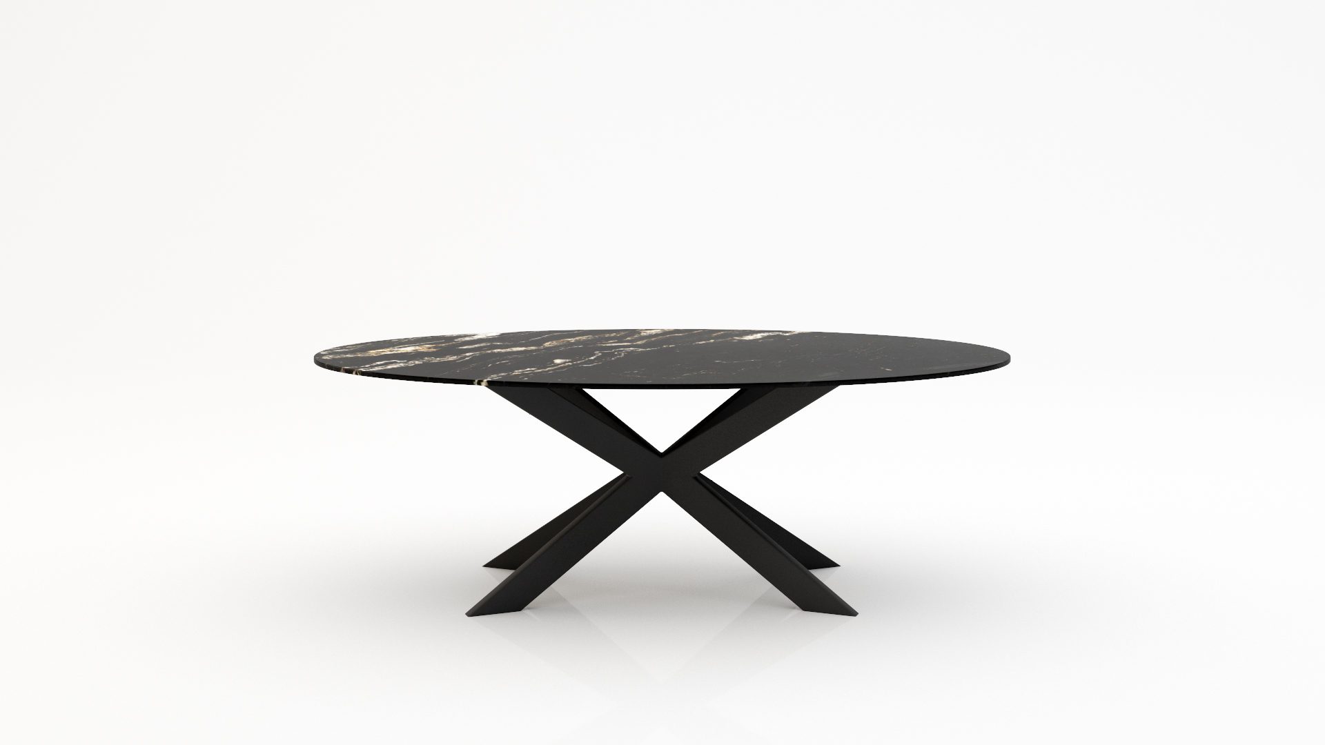 Ovale marmeren eettafel Matrix Farfalle - Titanium - 260x130cm
