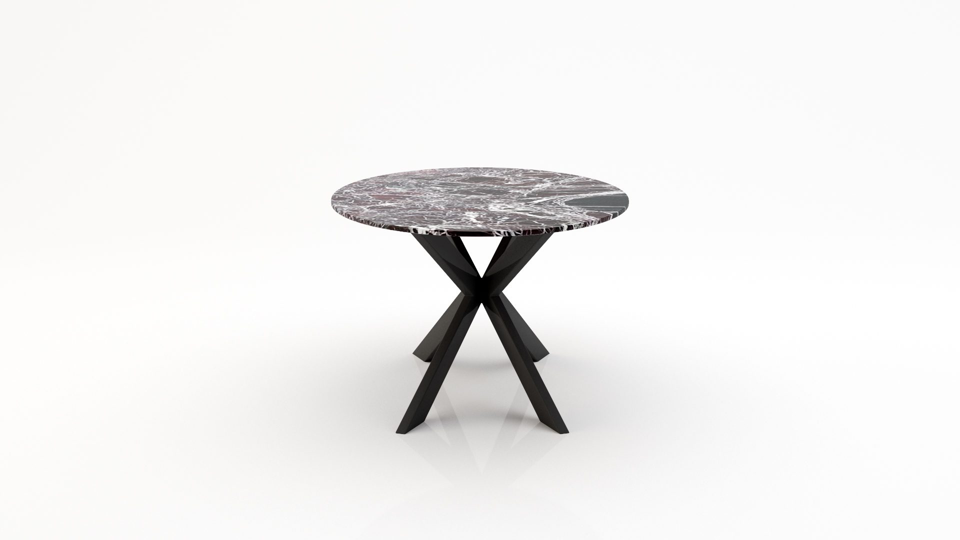 Ovale marmeren eettafel Matrix Farfalle - Rosso Levanto - Afbeelding 2