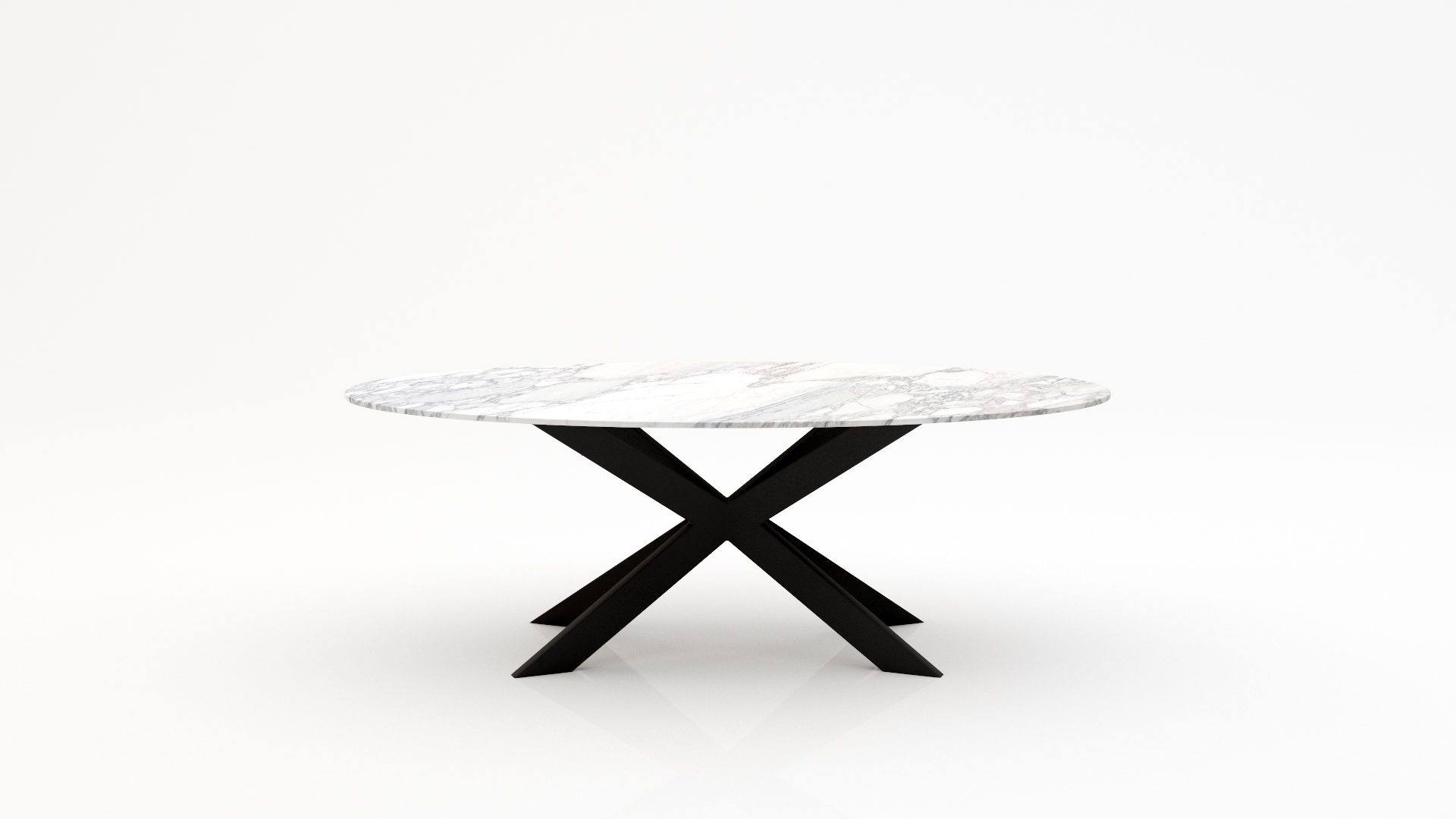 Ovale marmeren eettafel Matrix Farfalle - Arabescato Carrara - 260x130cm