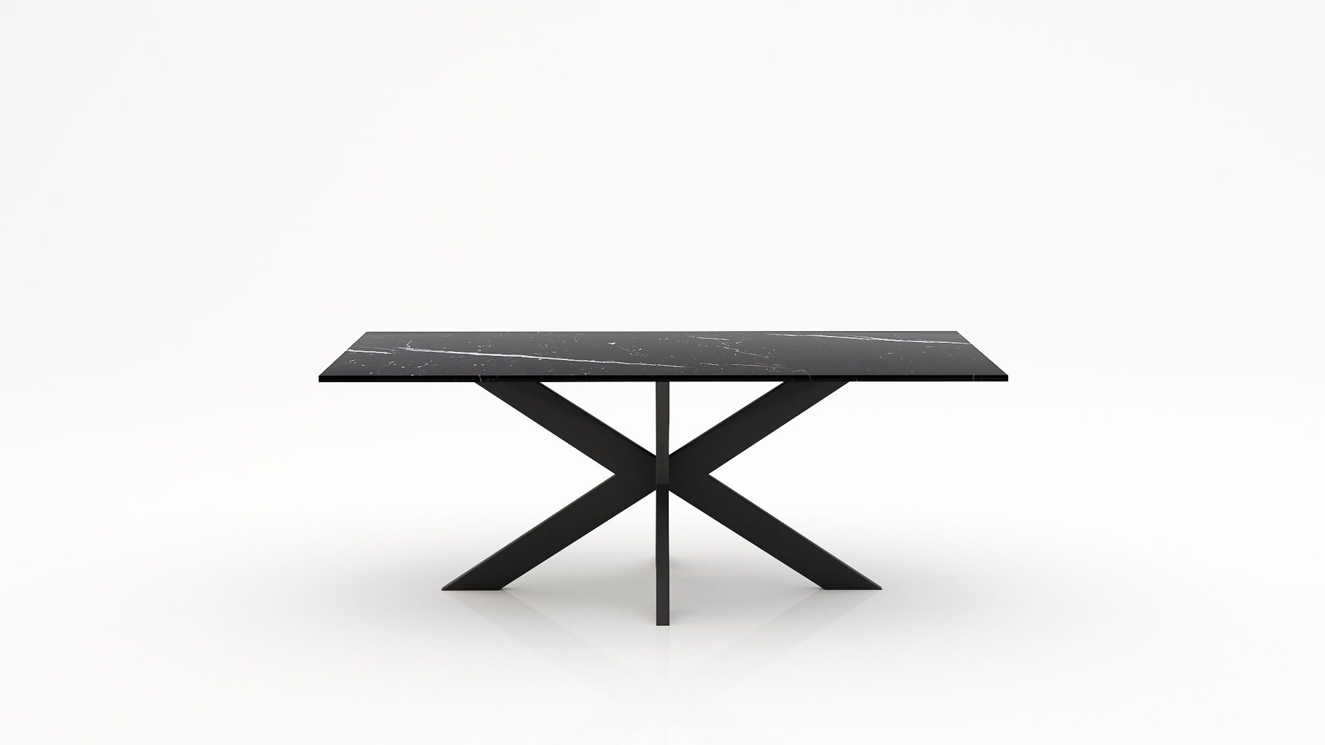 Rechthoekige marmeren eettafel Matrix normale - Nero Marquina - 260x100cm
