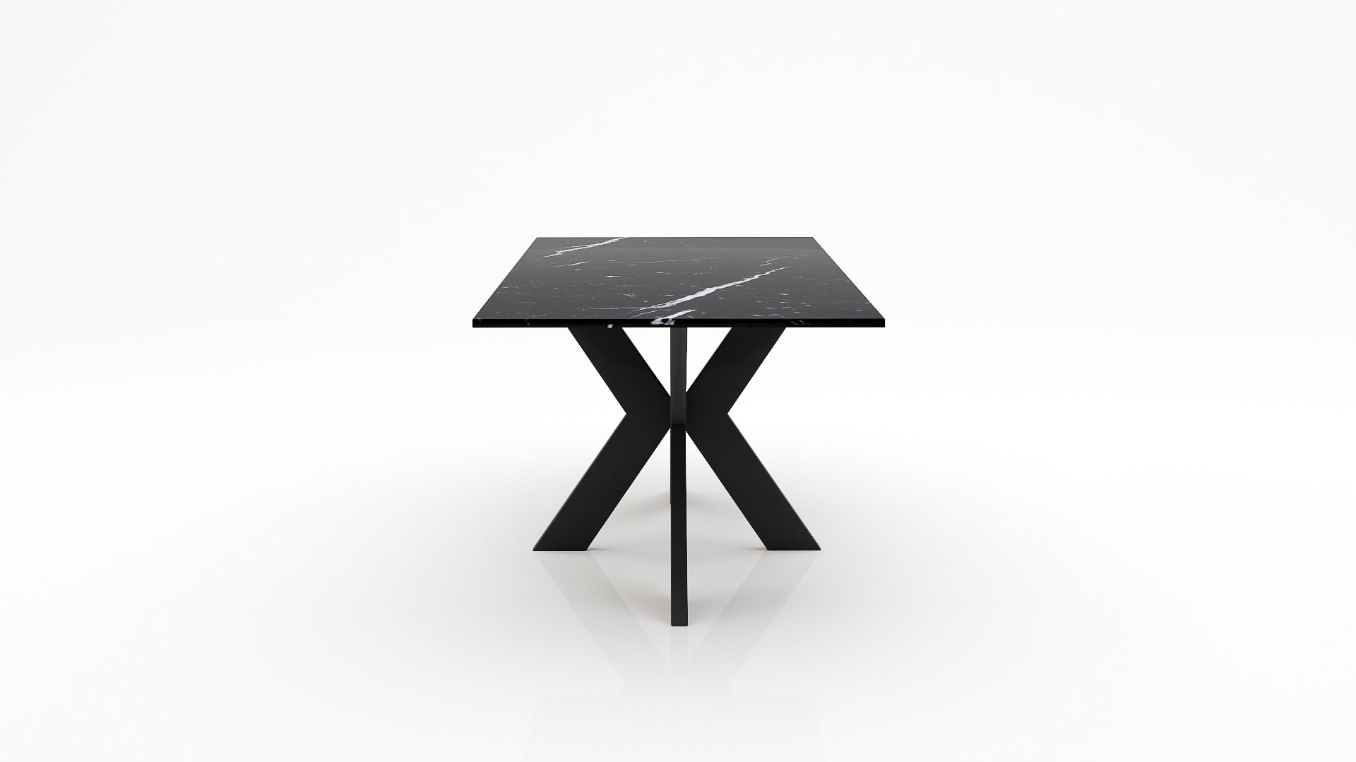 Rechthoekige marmeren eettafel Matrix normale Nero Marquina - Afbeelding 3