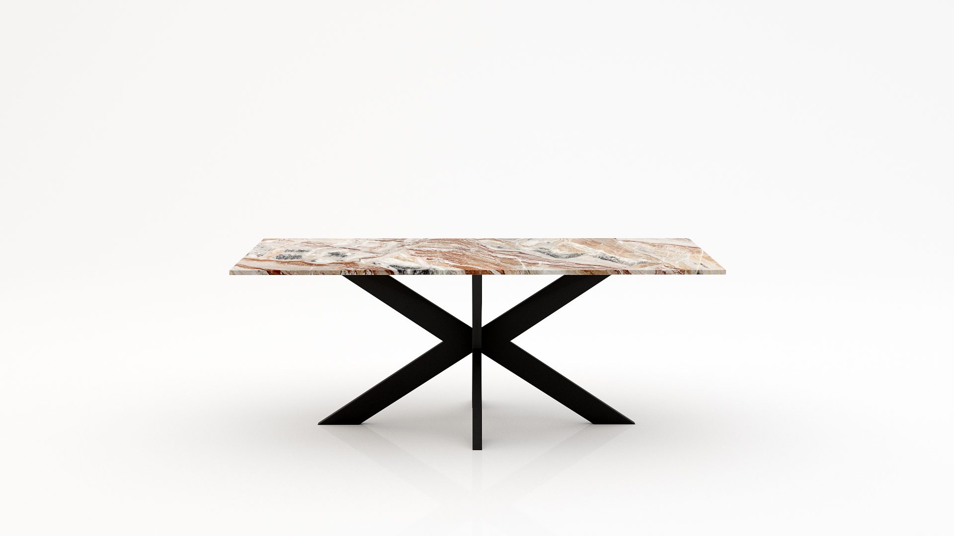 Rechthoekige marmeren eettafel Matrix normale - Arabescato Orobico Rosso - 260x100cm