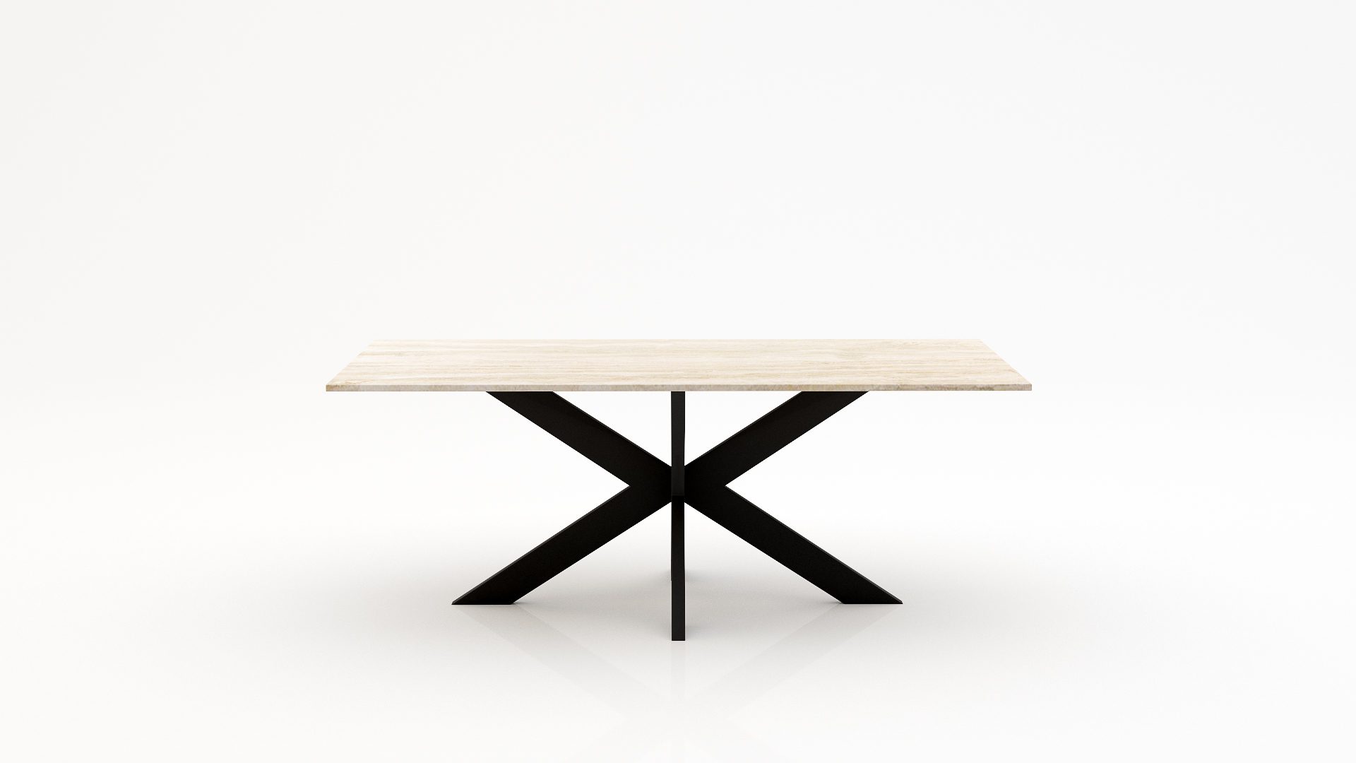 Rechthoekige marmeren eettafel Matrix normale - Travertino Chiaro - 260x100cm