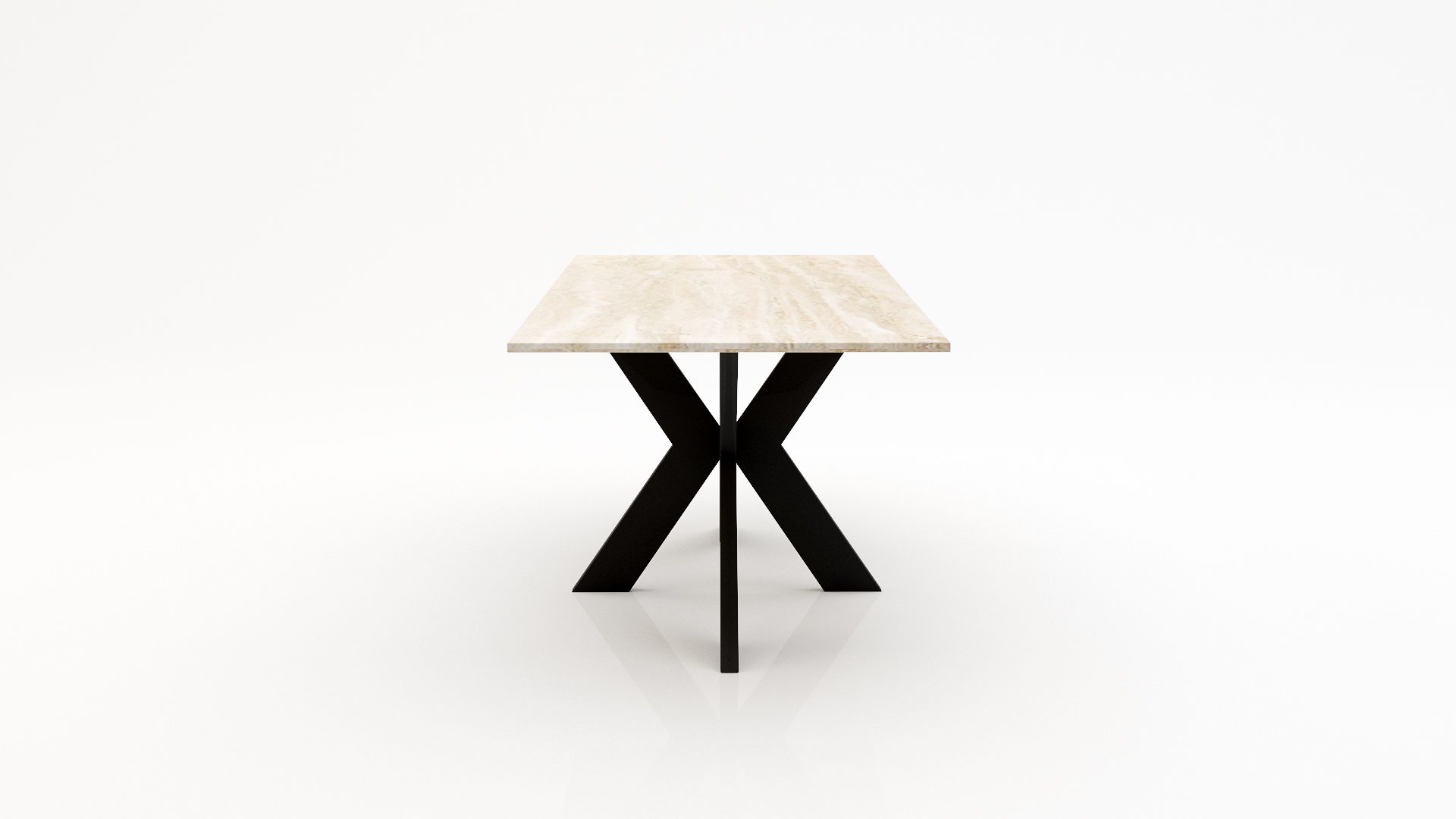 Rechthoekige marmeren eettafel Matrix normale Travertino Chiaro - Afbeelding 3