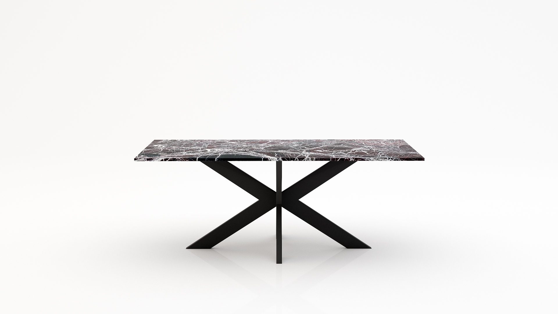 Rechthoekige marmeren eettafel Matrix normale - Rosso Levanto - 260x100cm