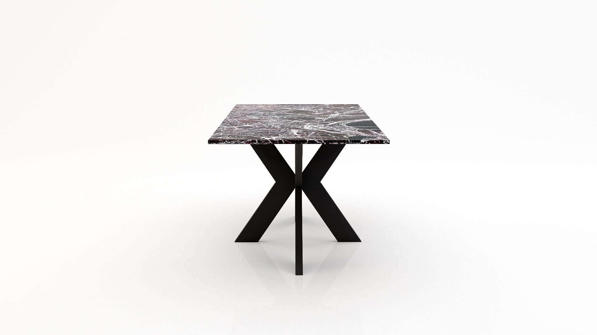 Rechthoekige marmeren eettafel Matrix normale Rosso Levanto - Afbeelding 3