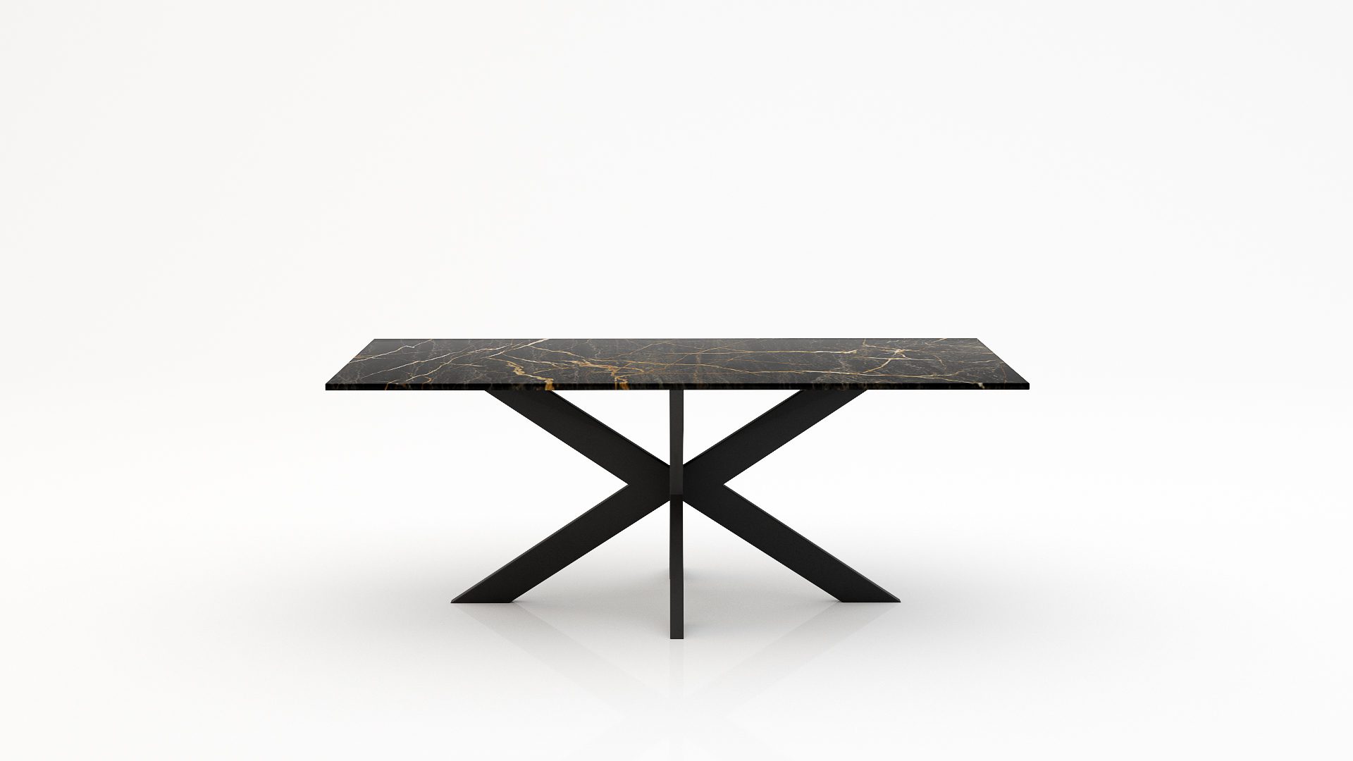 Rechthoekige marmeren eettafel Matrix normale - Nero saint port laurent - 260x100cm