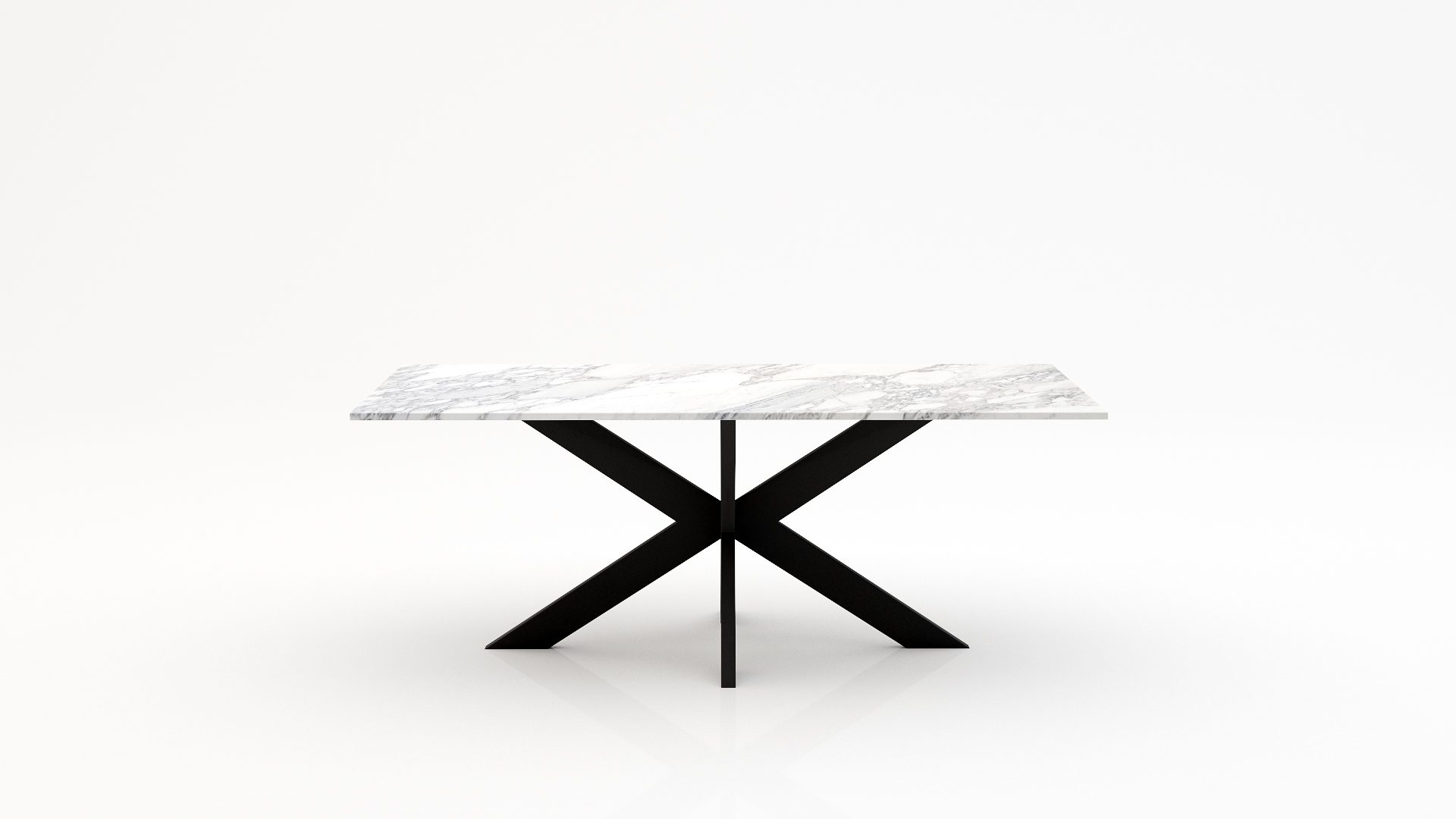 Rechthoekige marmeren eettafel Matrix normale - Arabescato Carrara - 260x100cm