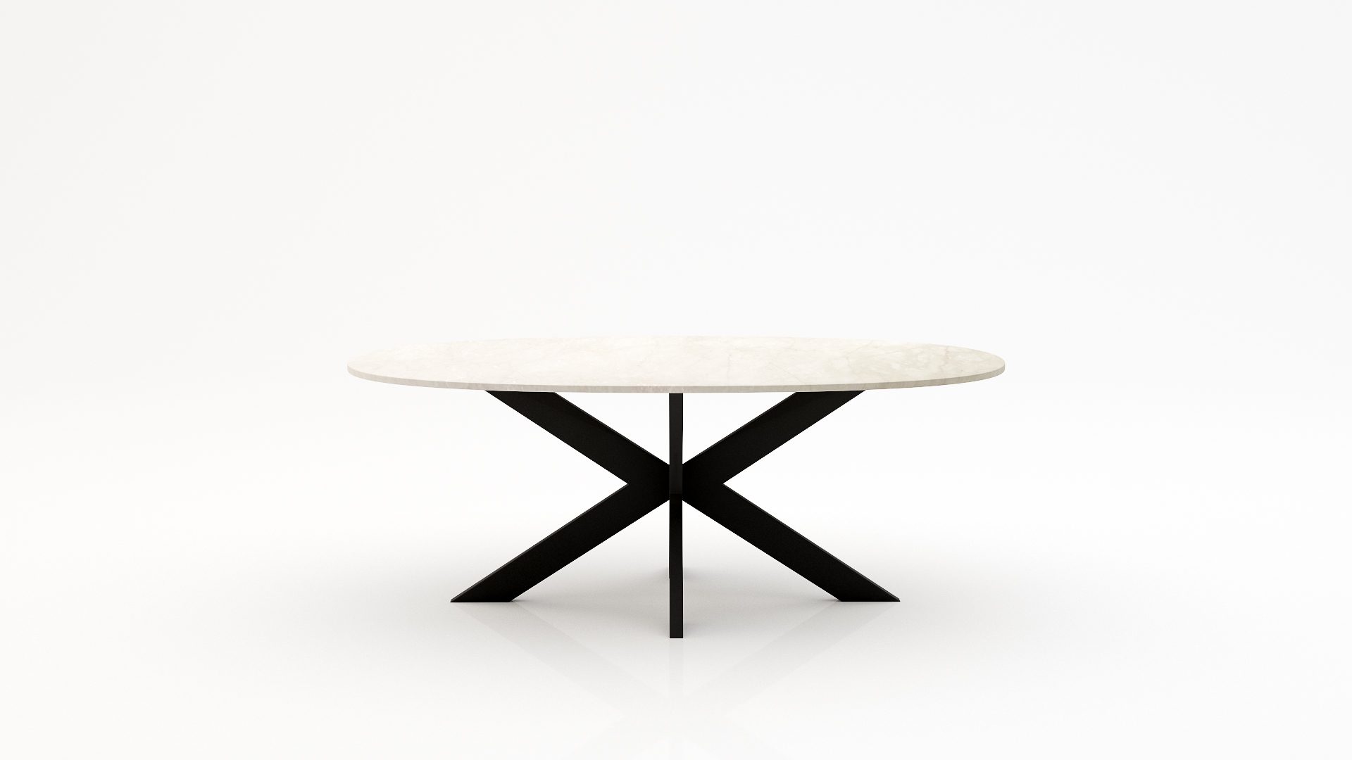 Ovale marmeren eettafel Matrix normale - Botticino Semi Classico - 260x130cm