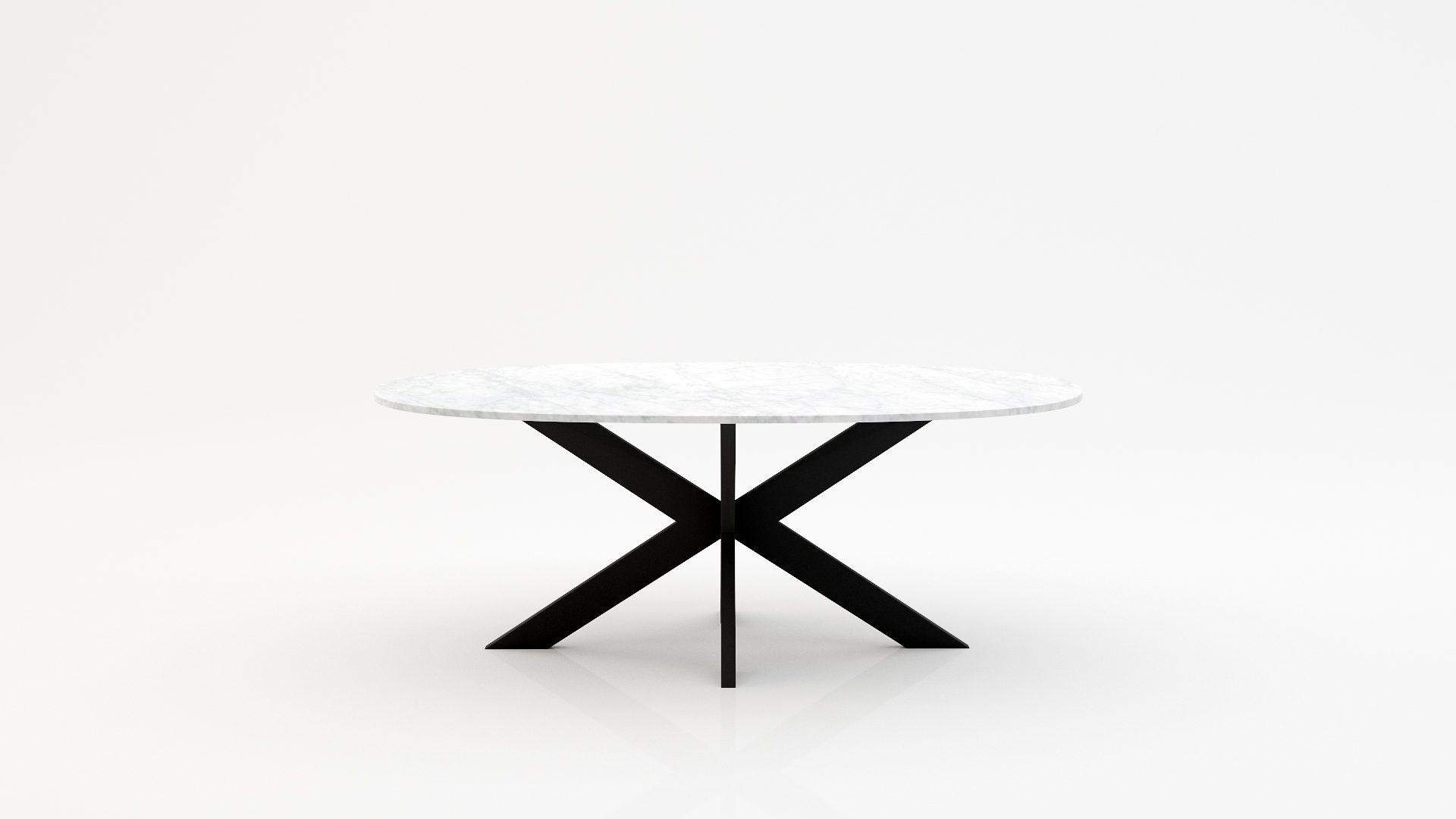 Ovale marmeren eettafel Matrix normale - Bianco Carrara CD CHIARO - 260x130cm