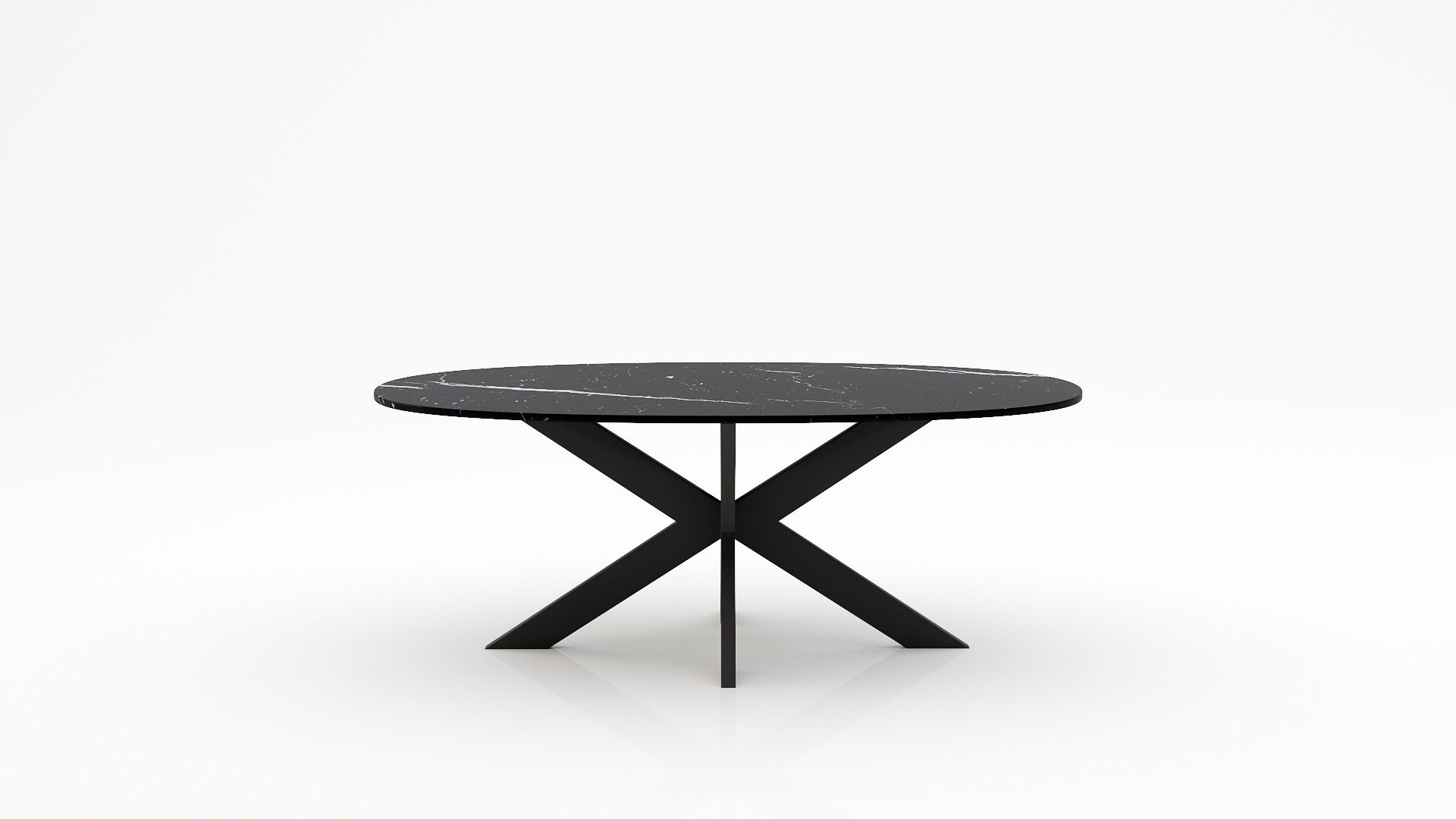Ovale marmeren eettafel Matrix normale - Nero Marquina - 260x130cm