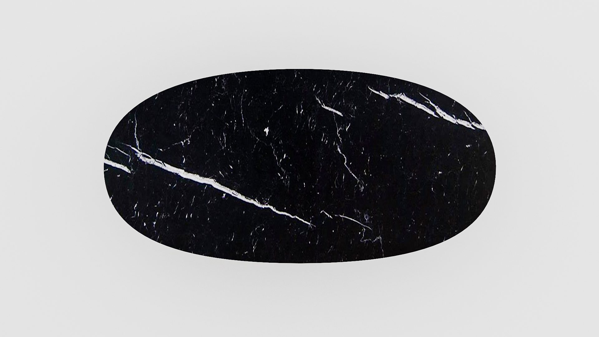 Ovale marmeren eettafel Matrix normale - Nero Marquina - Afbeelding 4