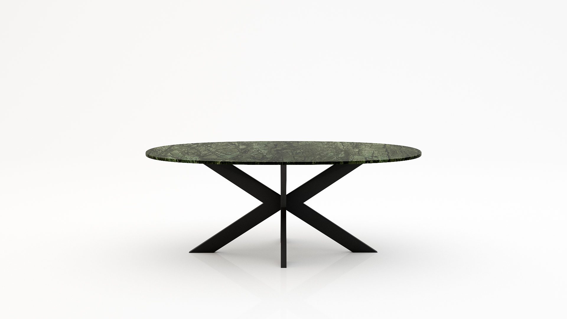 Ovale marmeren eettafel Matrix normale - Verde Guatemala - 260x130cm