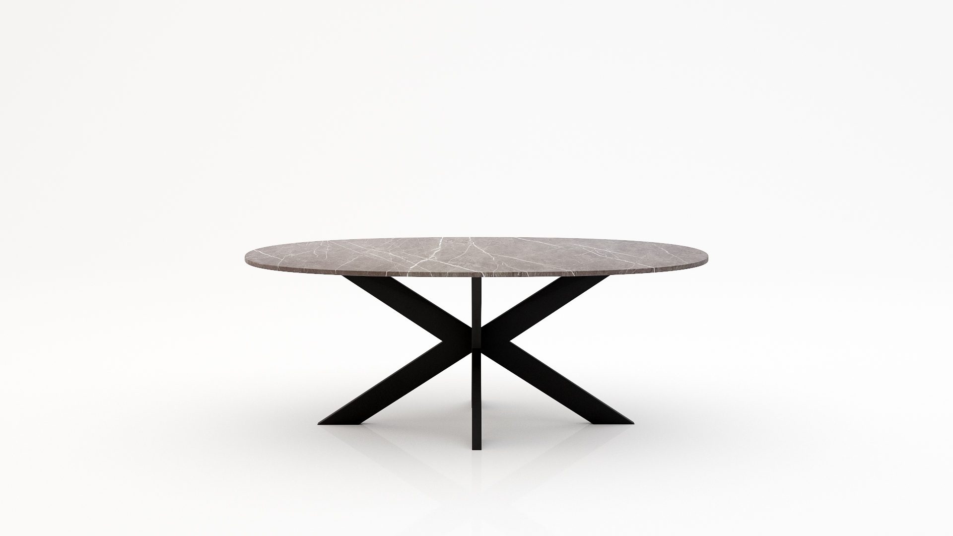 Ovale marmeren eettafel Matrix normale - Pietra Grey - 260x130cm