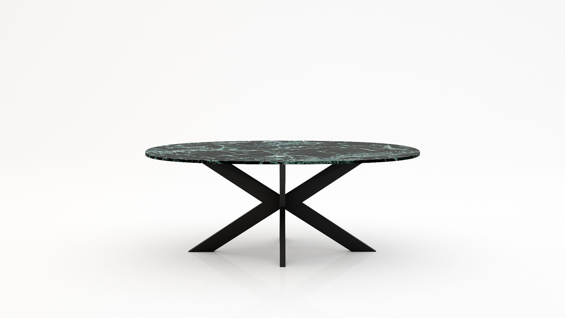 Ovale marmeren eettafel Matrix normale - Verde rameggiato - 260x130cm