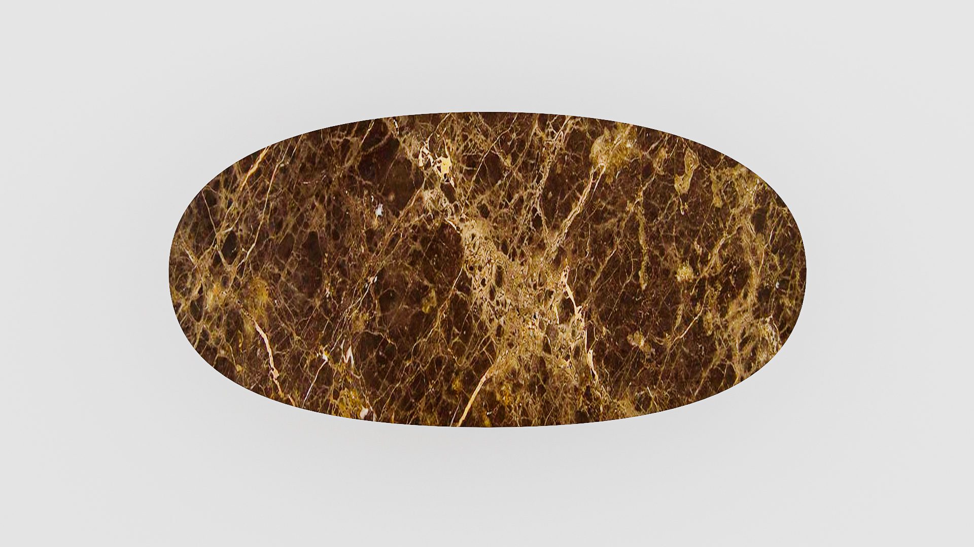 Ovale marmeren eettafel Matrix normale - Emperador dark - Afbeelding 4