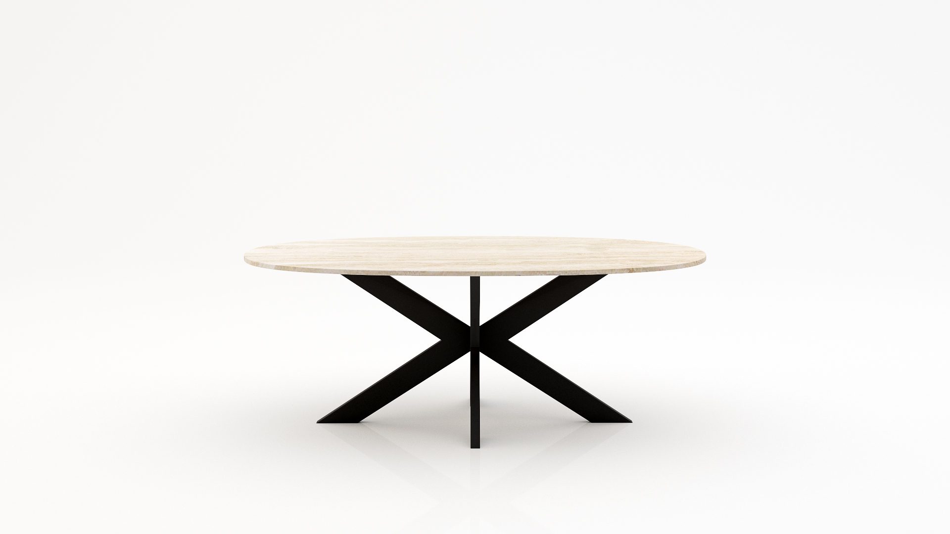 Ovale marmeren eettafel Matrix normale - Travertino Chiaro - 260x130cm