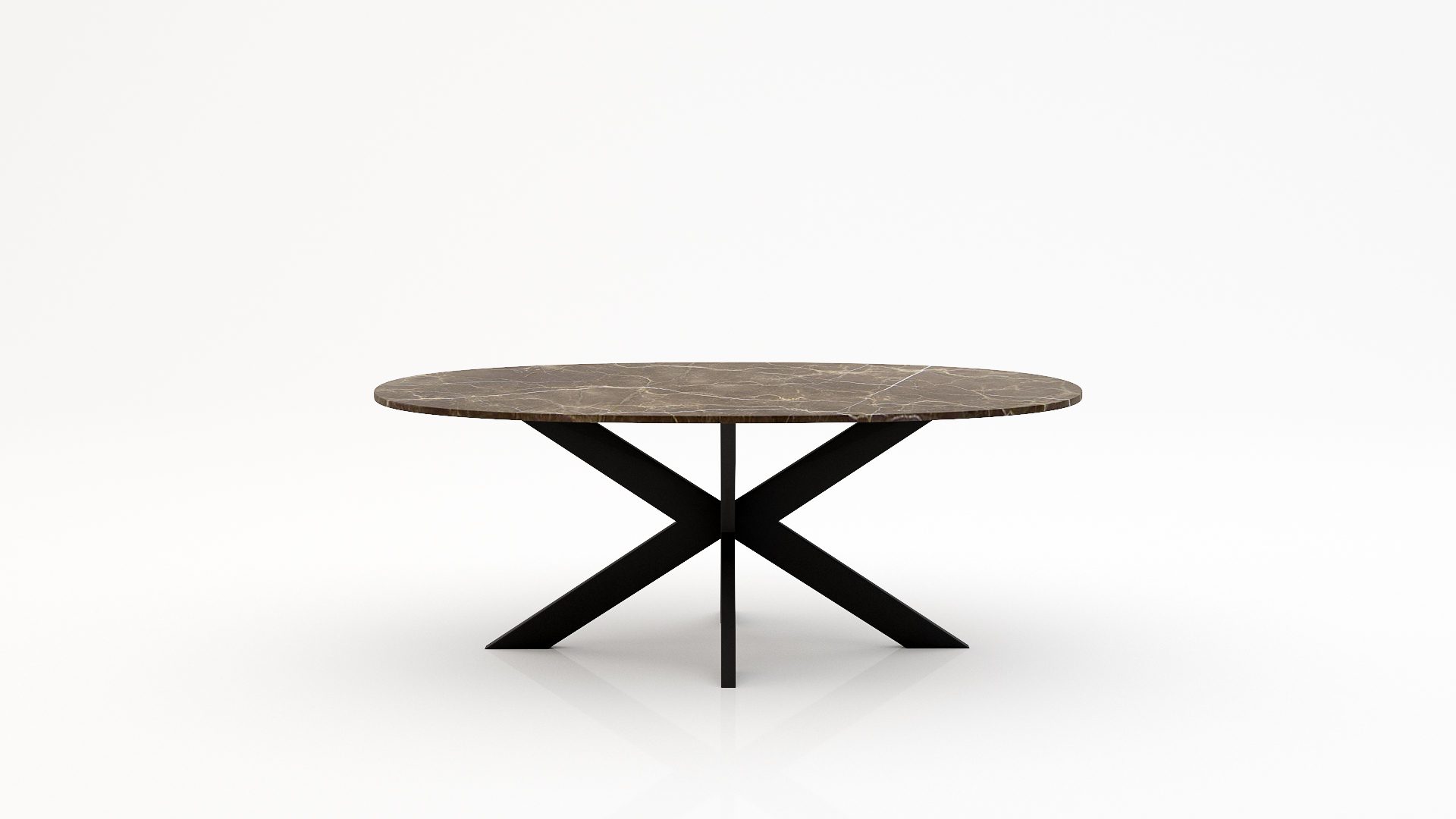 Ovale marmeren eettafel Matrix normale - Royal Brown - 260x130cm