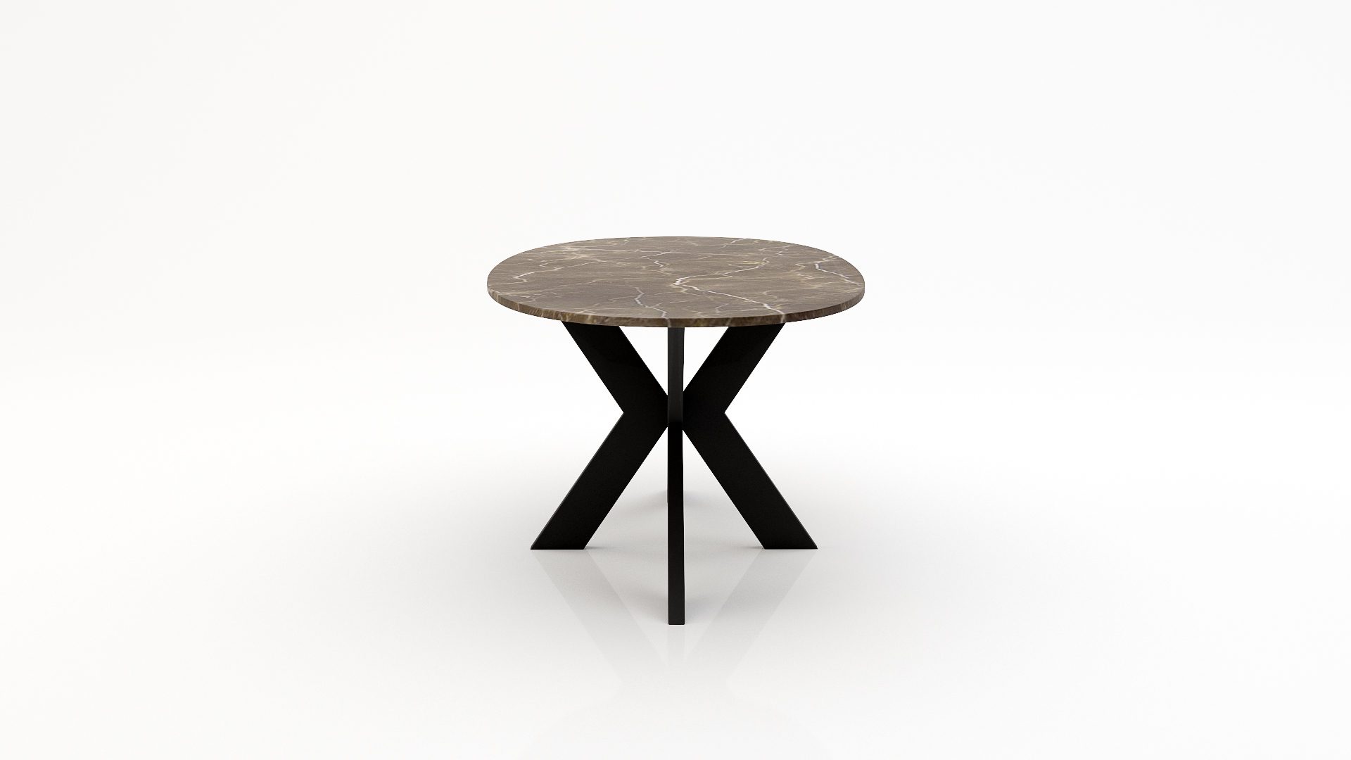 Ovale marmeren eettafel Matrix normale - Royal Brown - Afbeelding 3