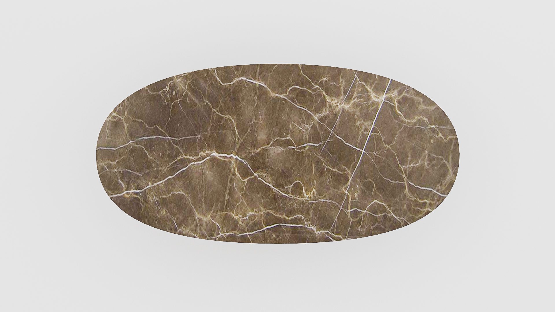 Ovale marmeren eettafel Matrix normale - Royal Brown - Afbeelding 4