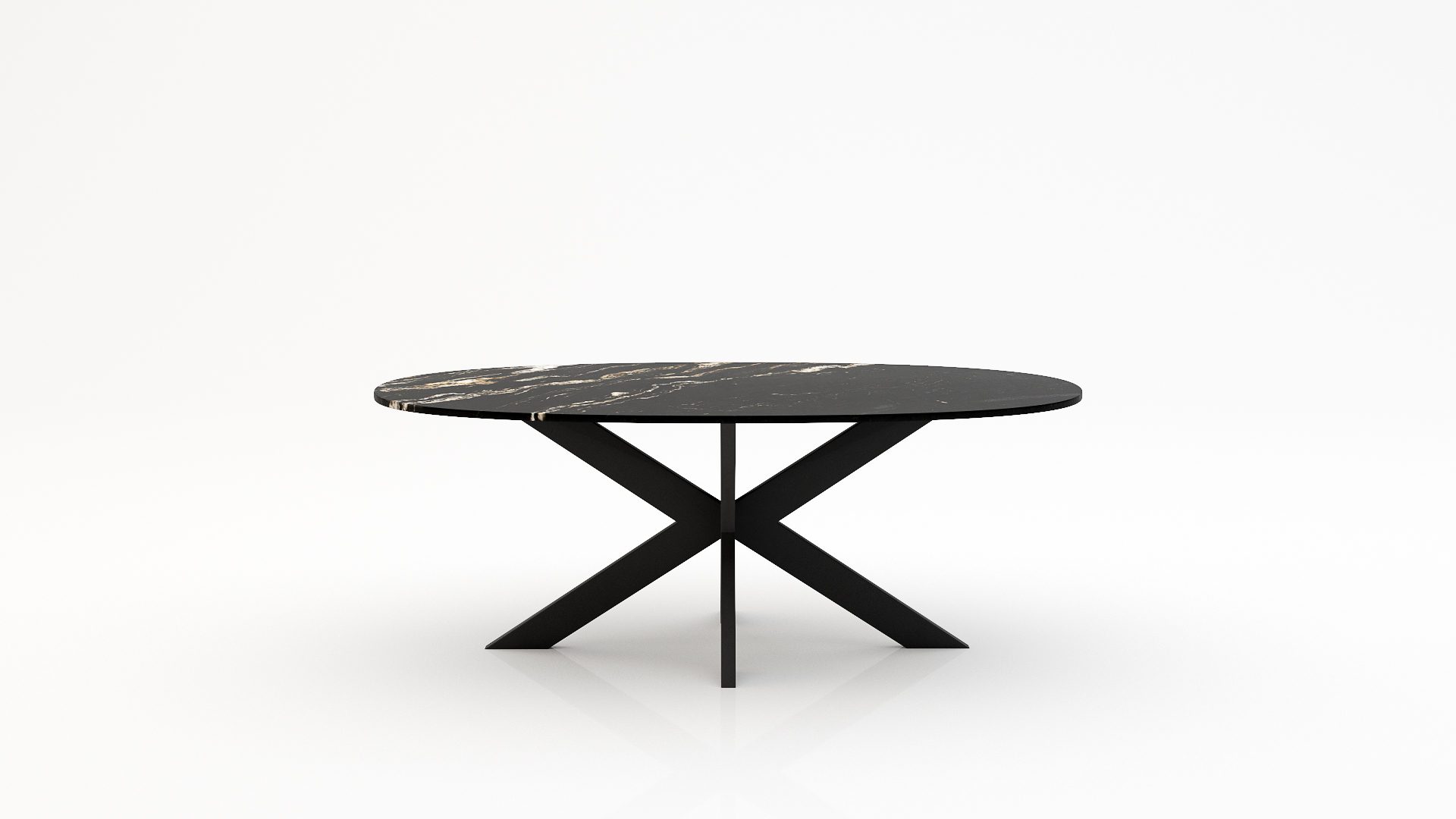 Ovale marmeren eettafel Matrix normale - Titanium - 260x130cm