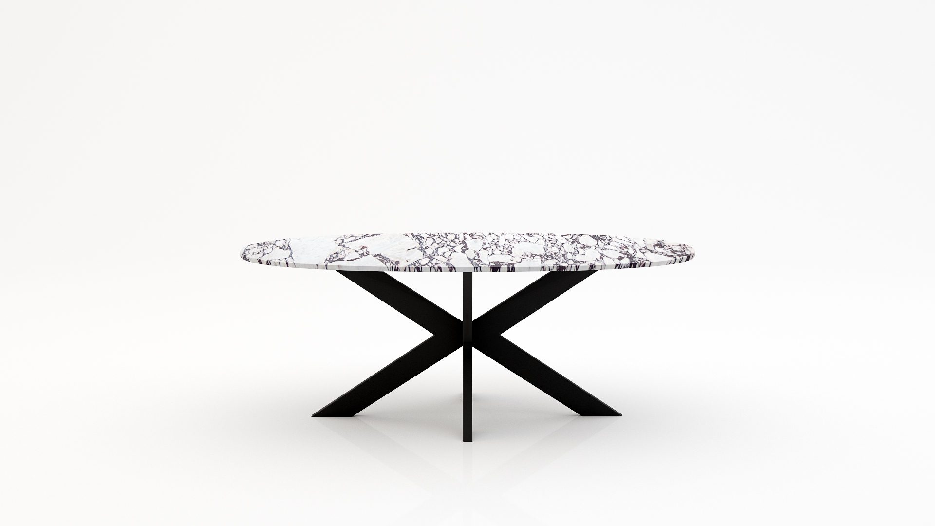 Ovale marmeren eettafel Matrix normale - Calcatta Viola - 260x130cm
